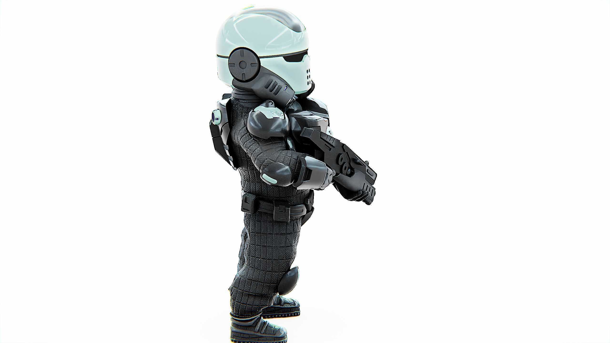 CYBER SOLDIER XC-400 Rigged for Unreal Engine - Unity - MIXAMO 3D model_4