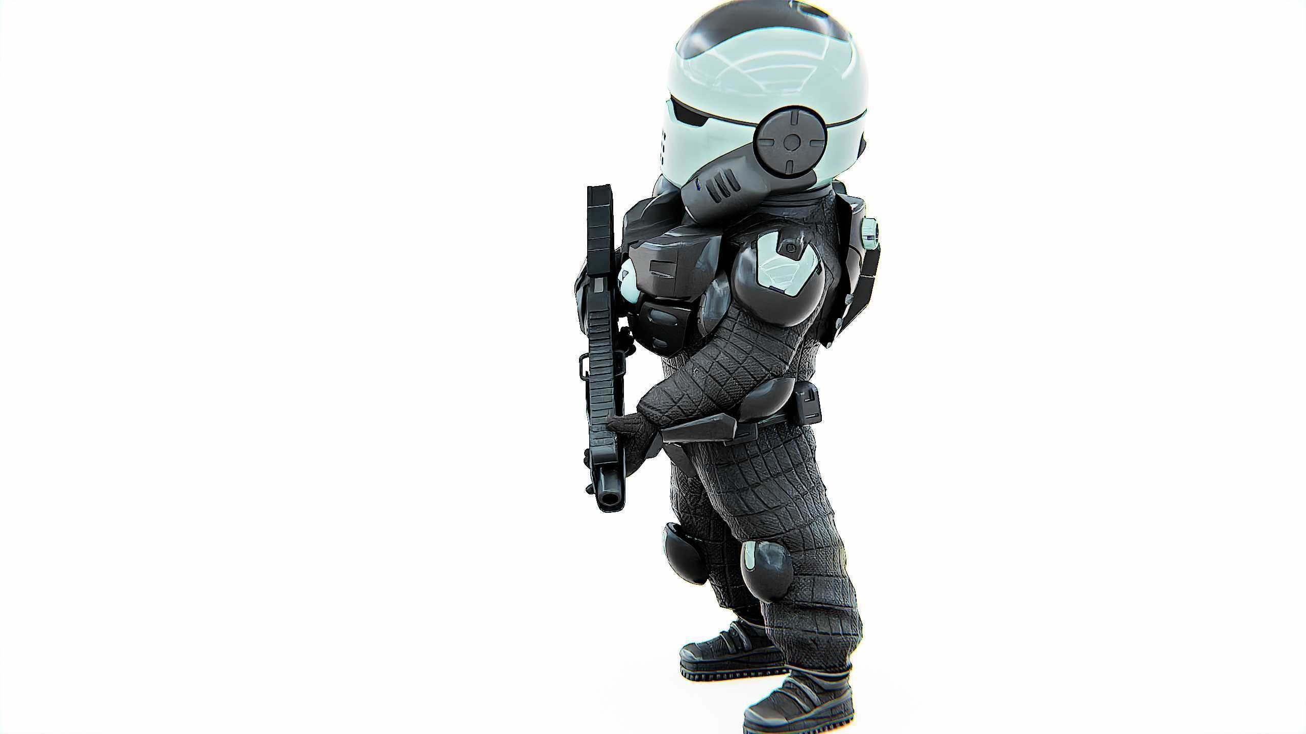 CYBER SOLDIER XC-400 Rigged for Unreal Engine - Unity - MIXAMO 3D model_16