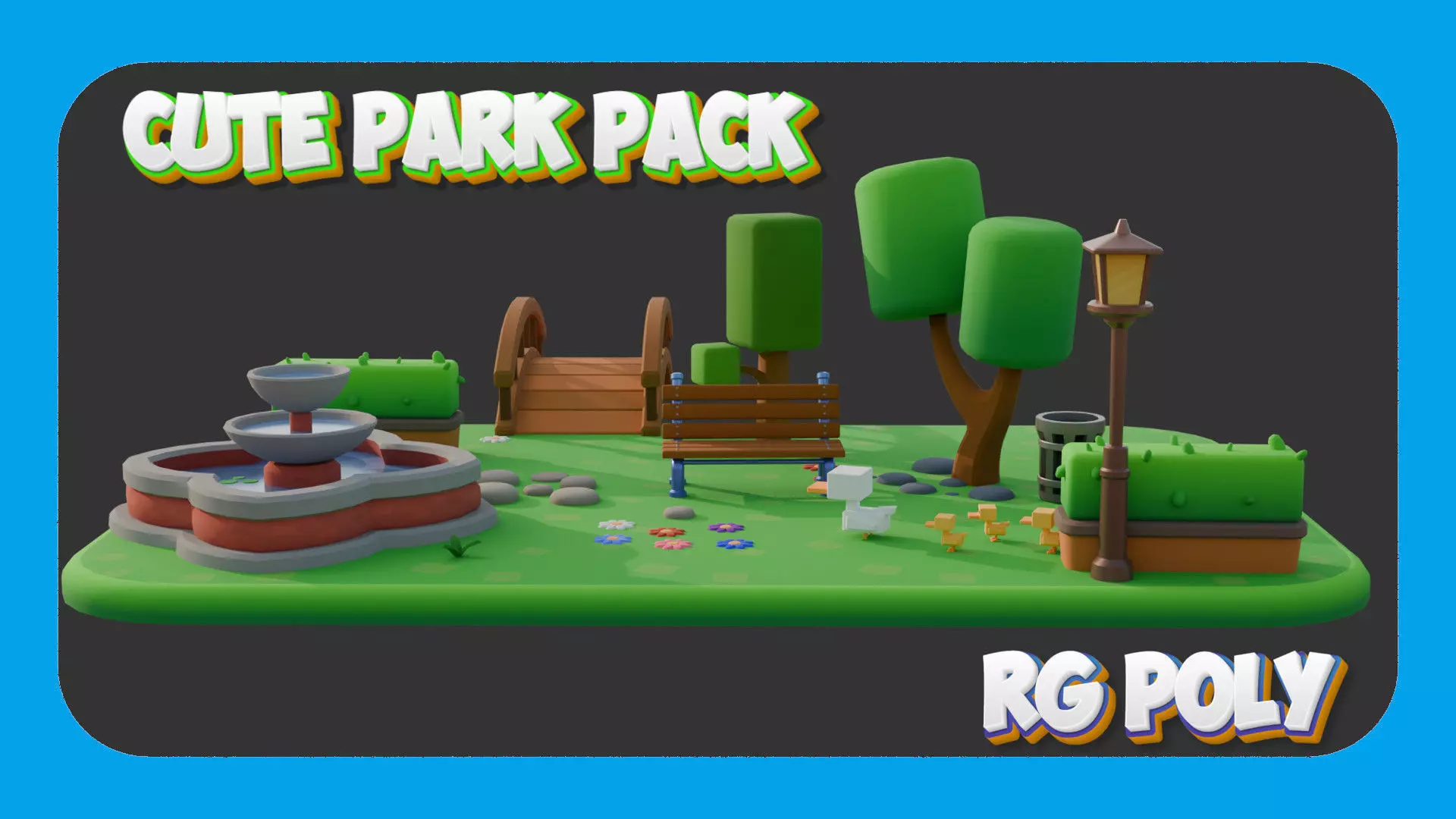 Cute Park Pack 3D model_0