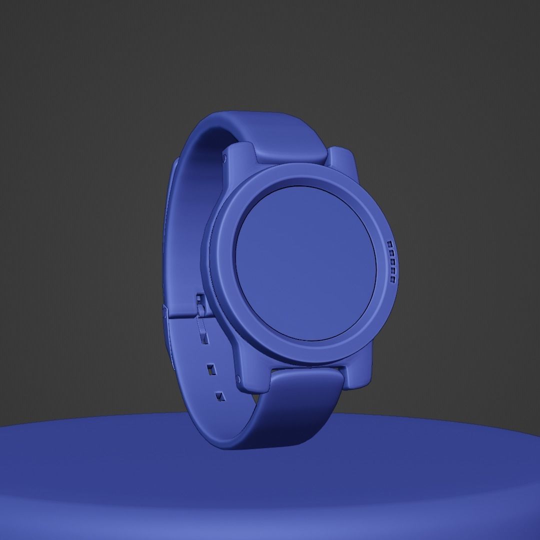 Digital Watch Blender  Low-poly 3D model_1