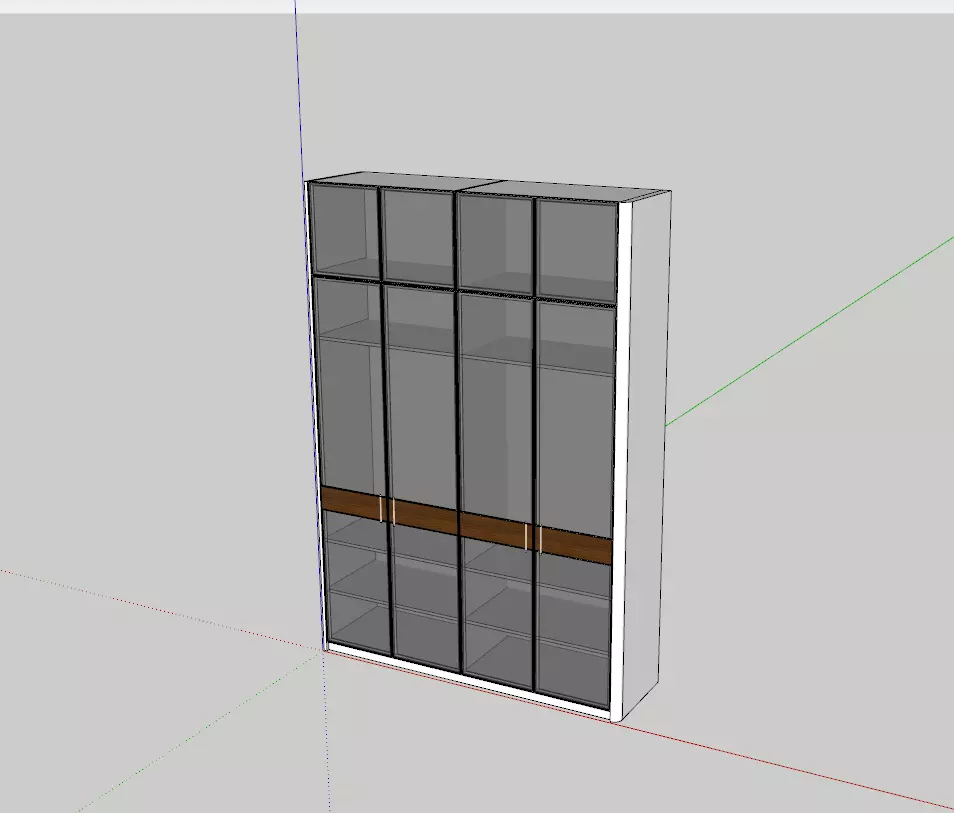 glass door cabinet 3D model_0