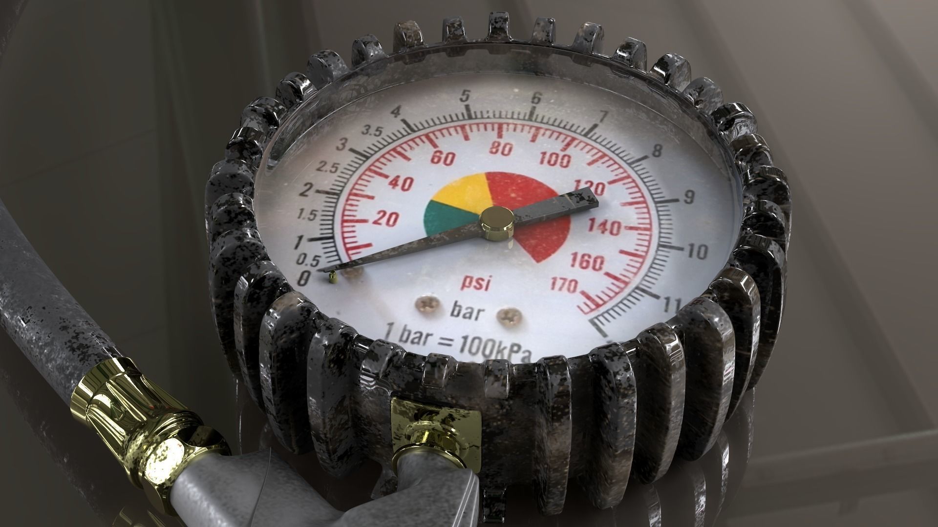 Compressor Extension for inflating tires Low-poly 3D model_2