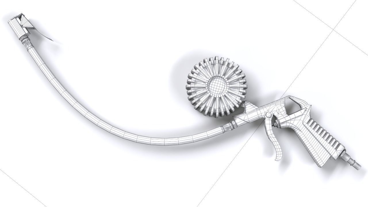 Compressor Extension for inflating tires Low-poly 3D model_8