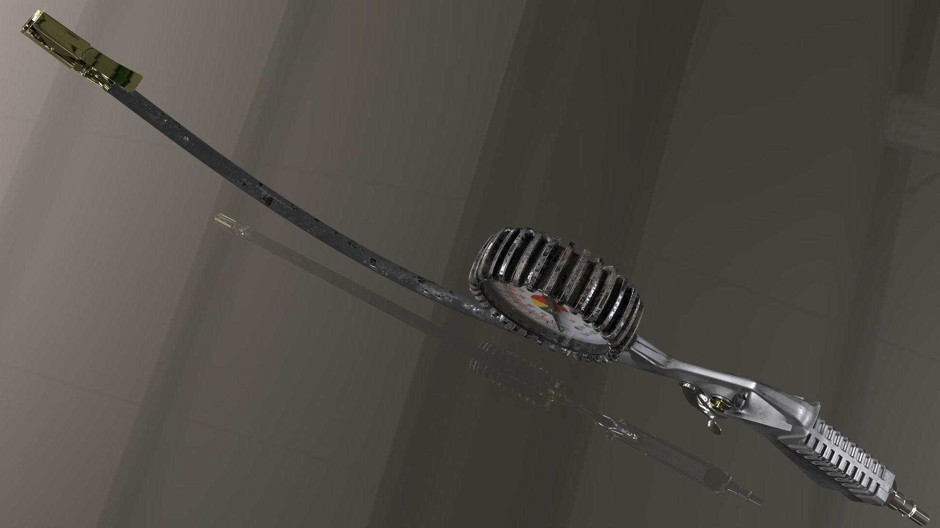 Compressor Extension for inflating tires Low-poly 3D model_5