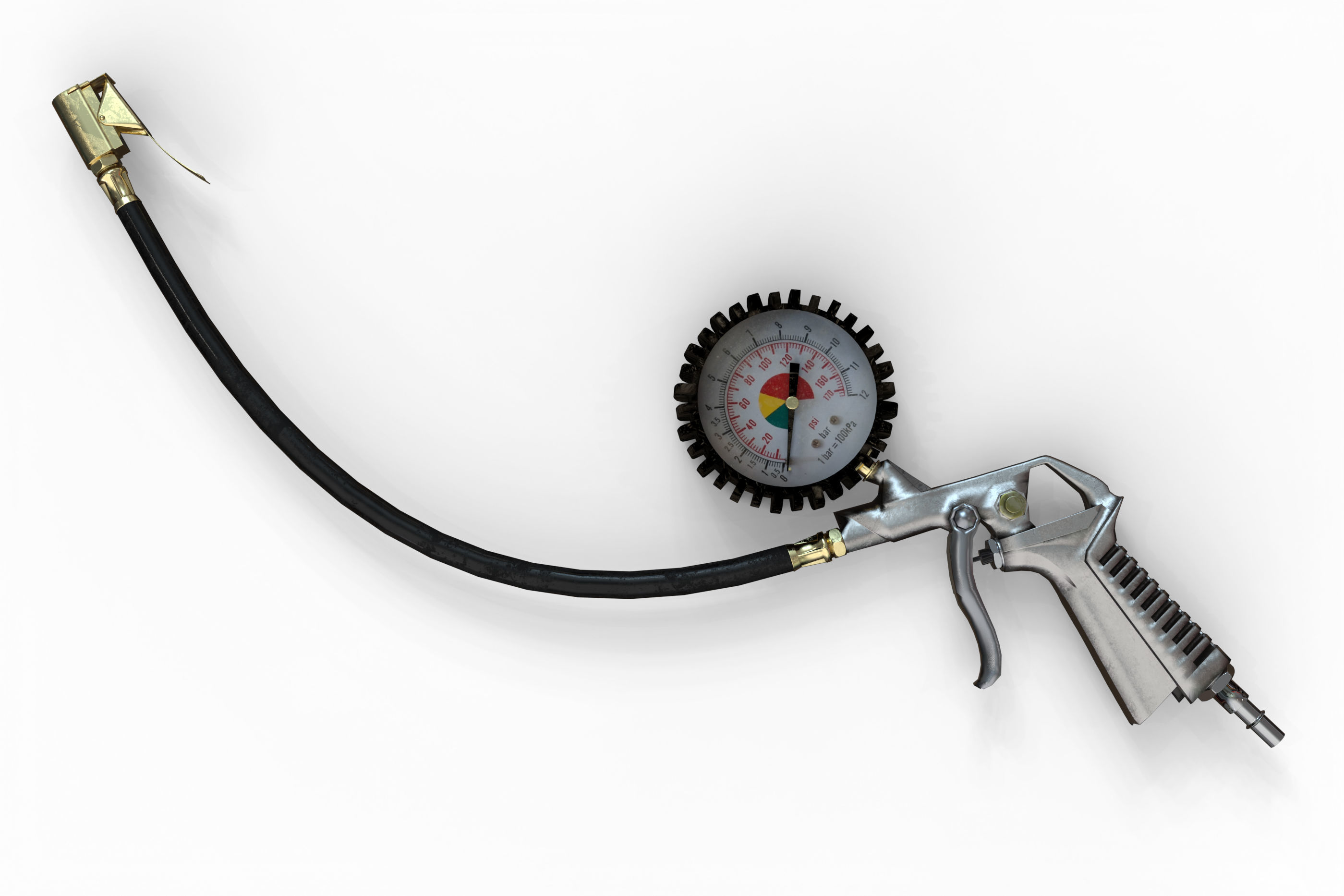 Compressor Extension for inflating tires Low-poly 3D model_6