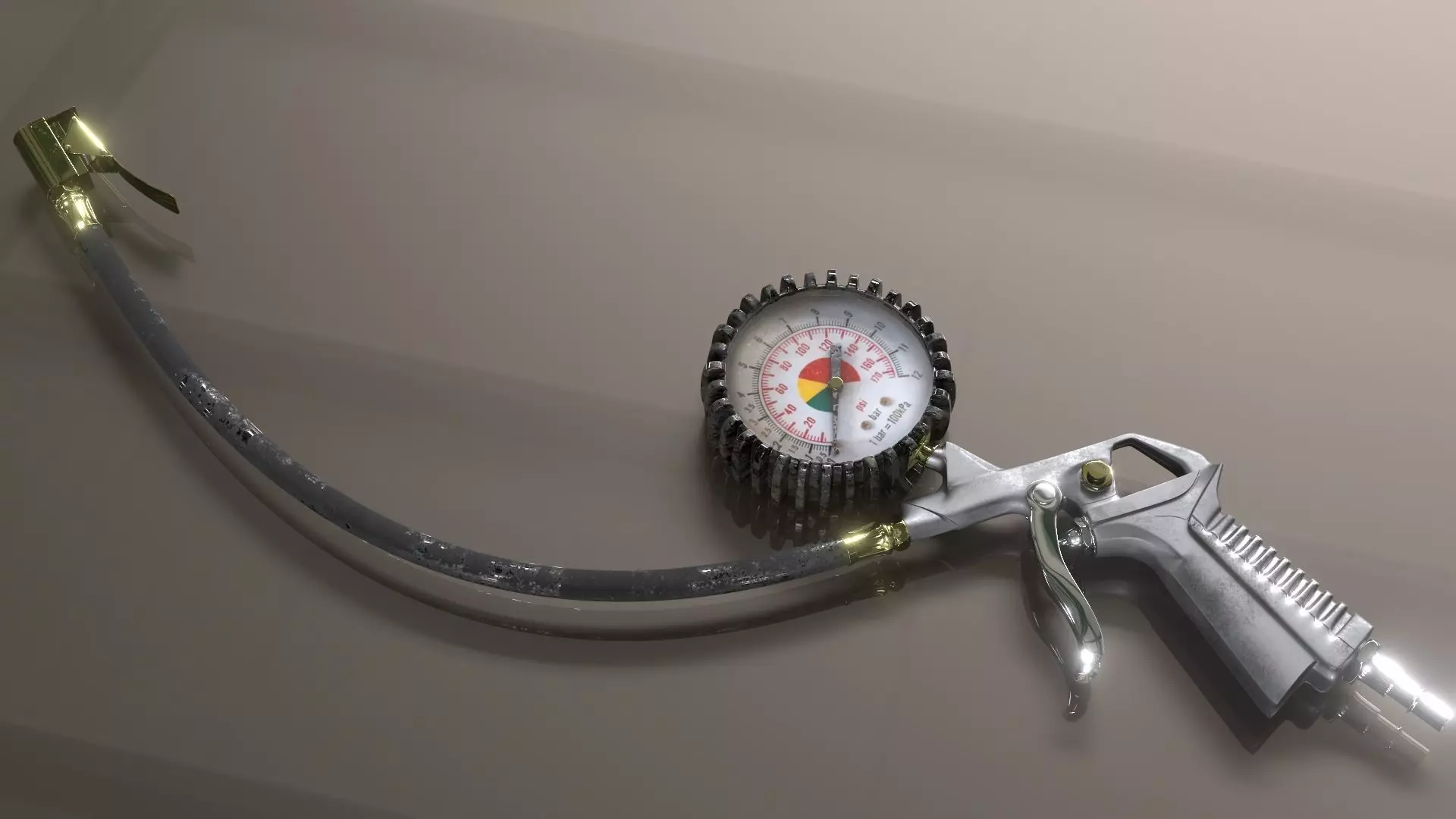 Compressor Extension for inflating tires Low-poly 3D model_0