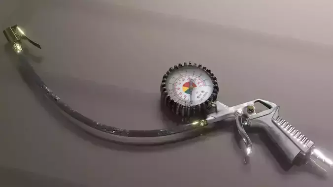 Compressor Extension for inflating tires Low-poly 3D model