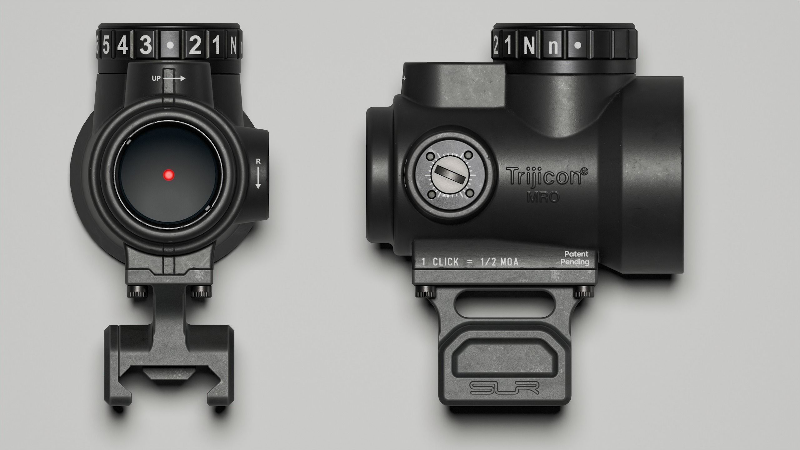 Trijicon MRO Reflex Sight Low-poly 3D model_4