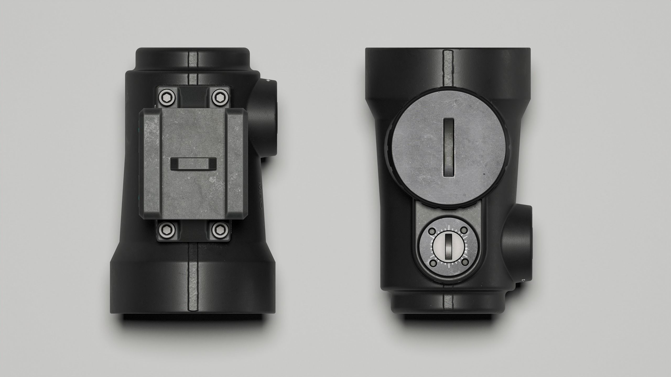 Trijicon MRO Reflex Sight Low-poly 3D model_5