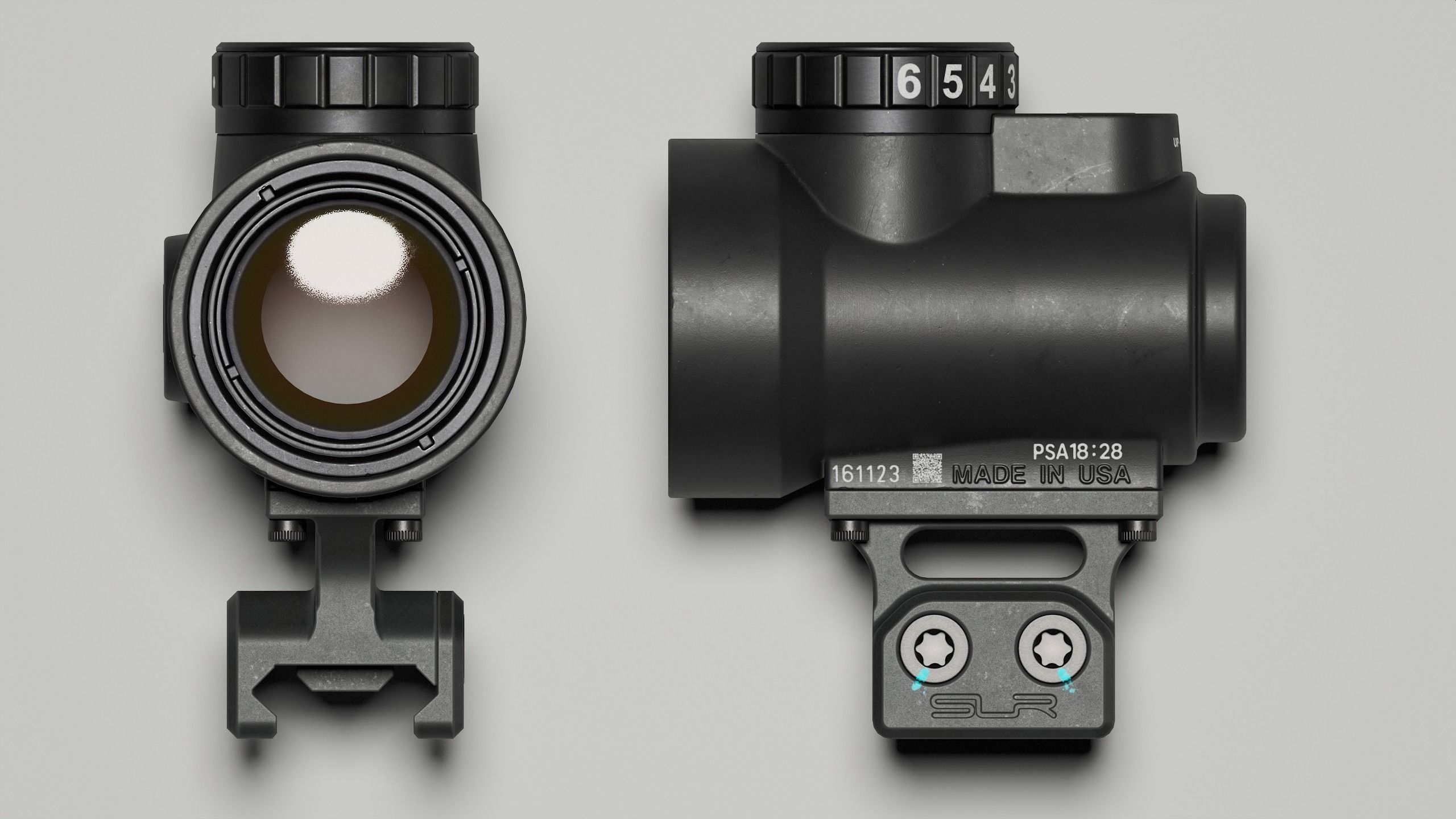 Trijicon MRO Reflex Sight Low-poly 3D model_3