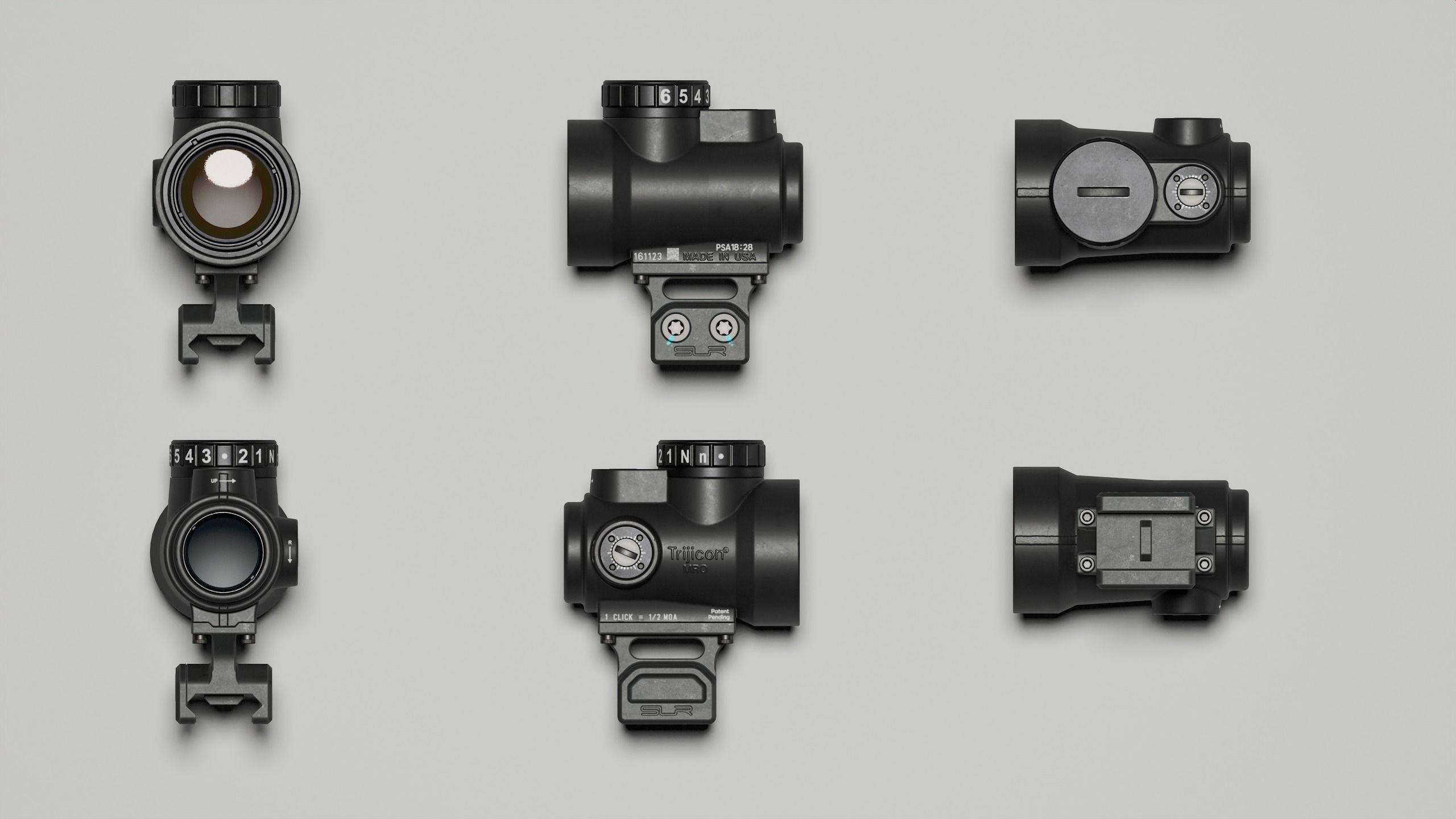 Trijicon MRO Reflex Sight Low-poly 3D model_1
