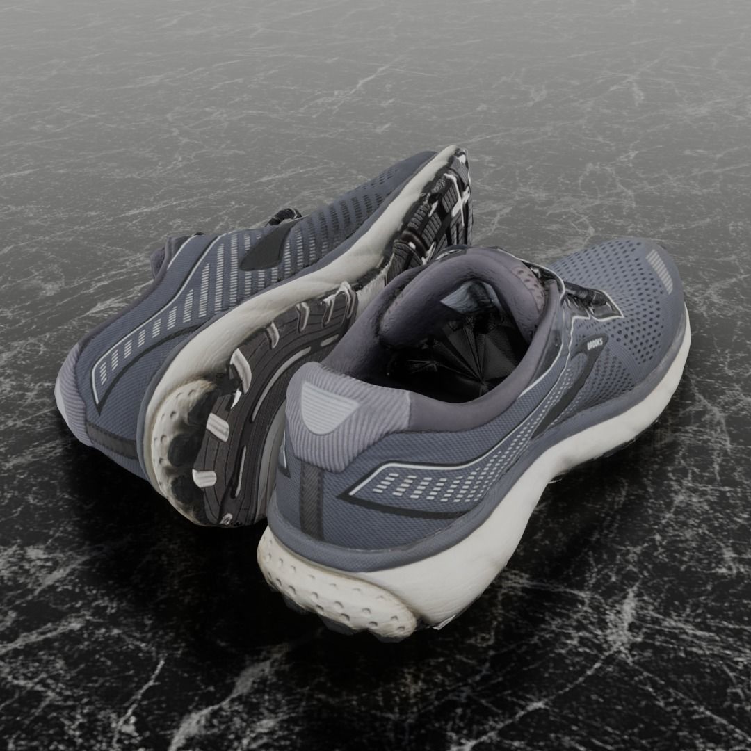 BROOKS GHOST 12 3D SHOES Low-poly 3D model_5