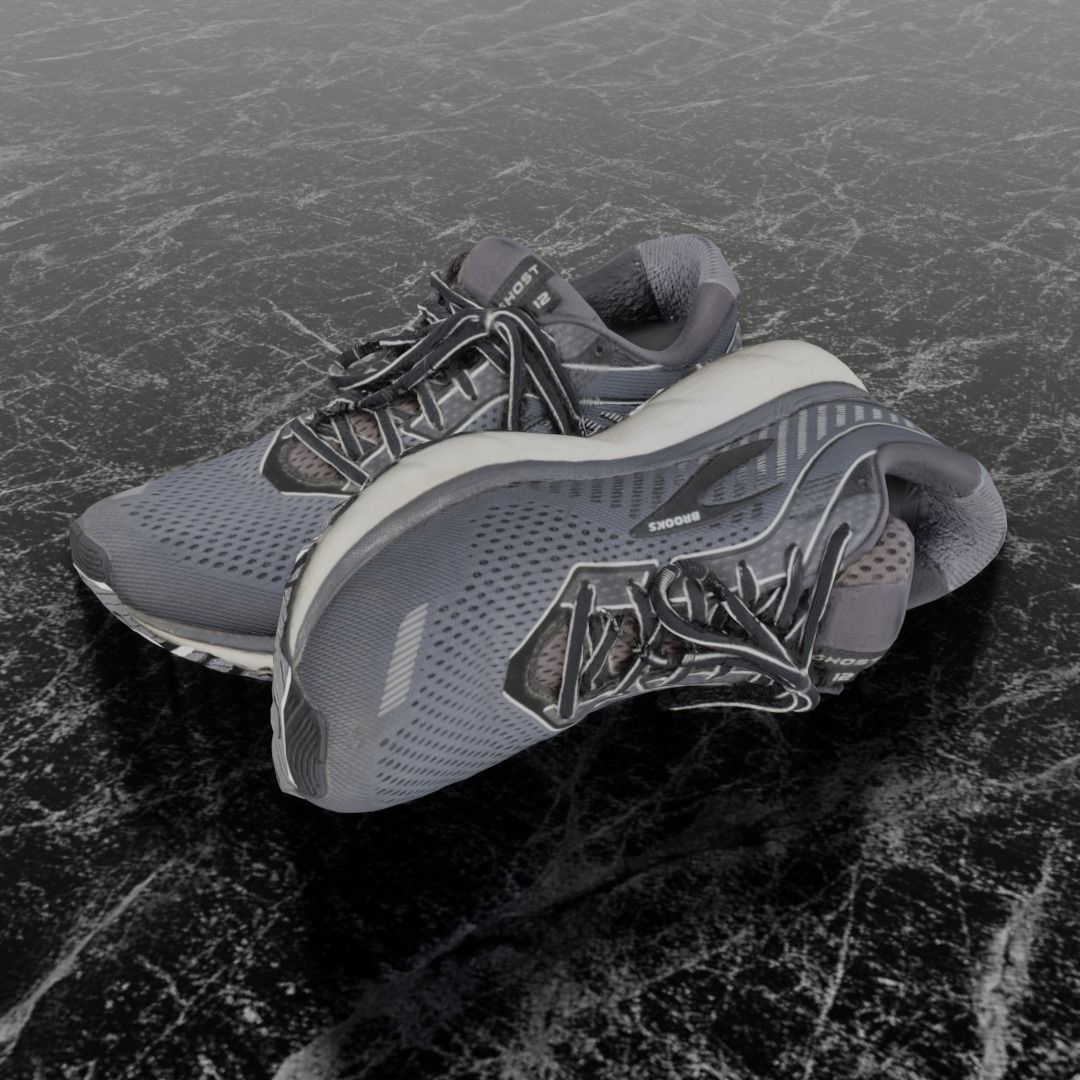 BROOKS GHOST 12 3D SHOES Low-poly 3D model_1