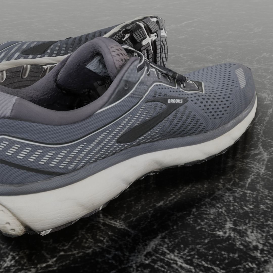 BROOKS GHOST 12 3D SHOES Low-poly 3D model_10