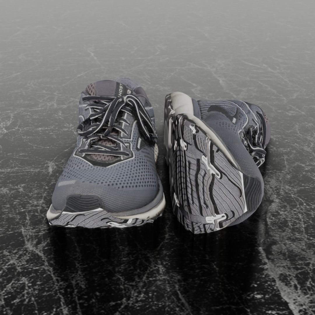 BROOKS GHOST 12 3D SHOES Low-poly 3D model_3