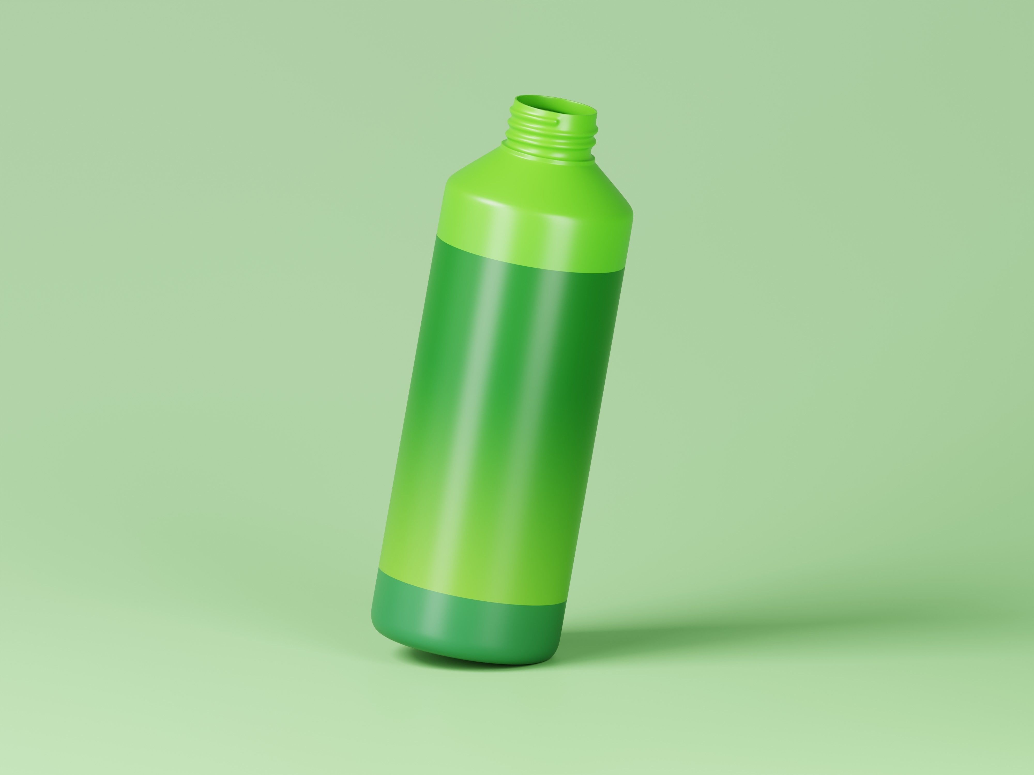 Green Chemical Detergent Plastic Bottle 3D Model Low-poly 3D model_7