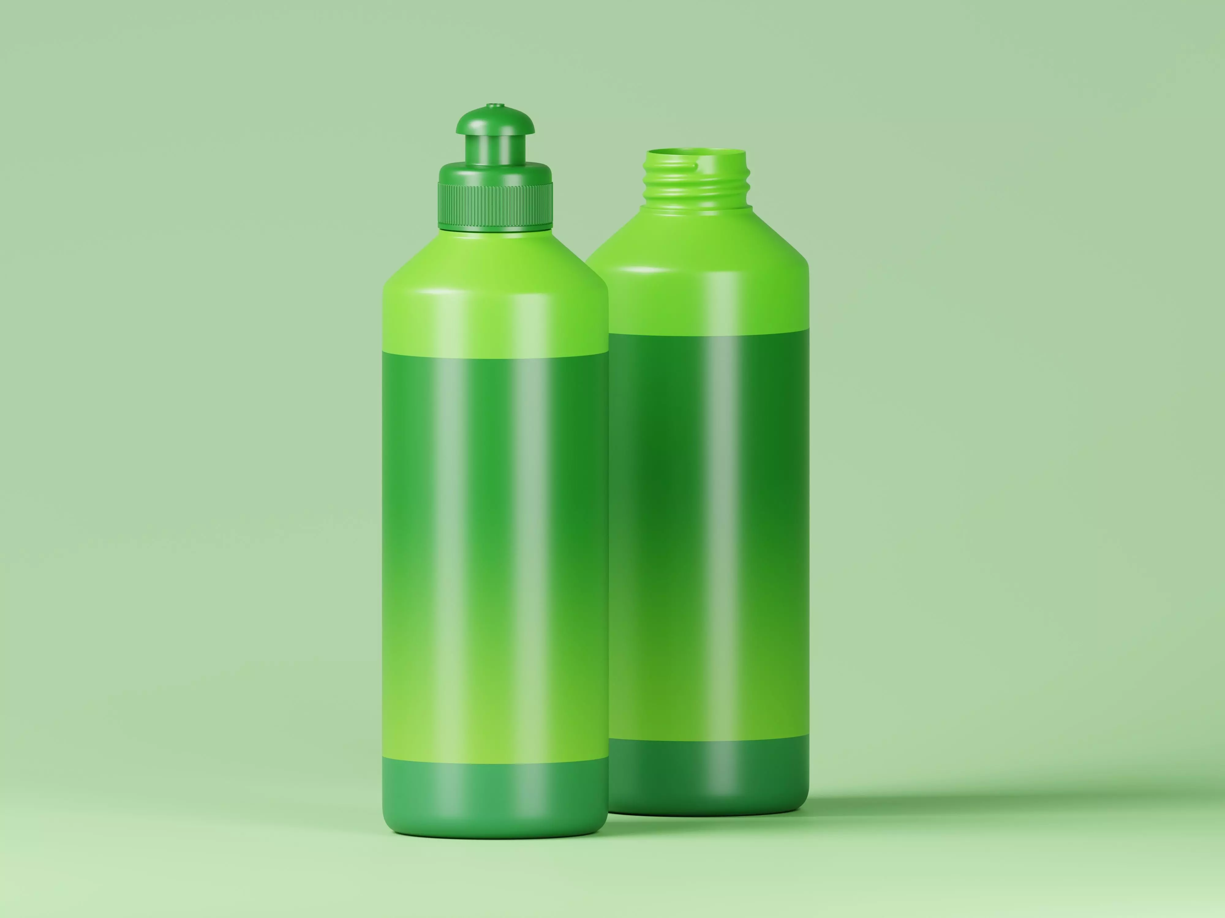 Green Chemical Detergent Plastic Bottle 3D Model Low-poly 3D model_0