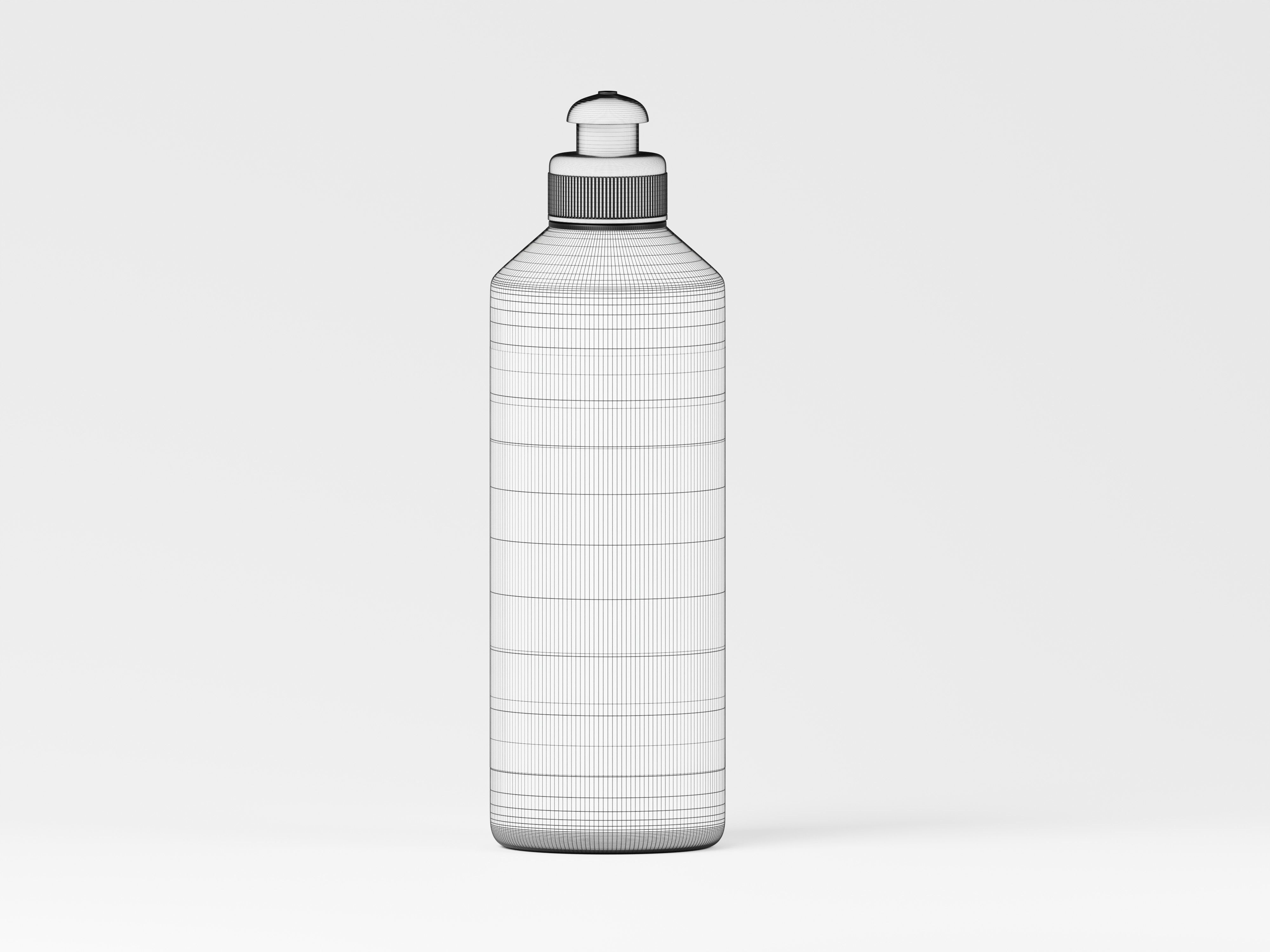 Green Chemical Detergent Plastic Bottle 3D Model Low-poly 3D model_2