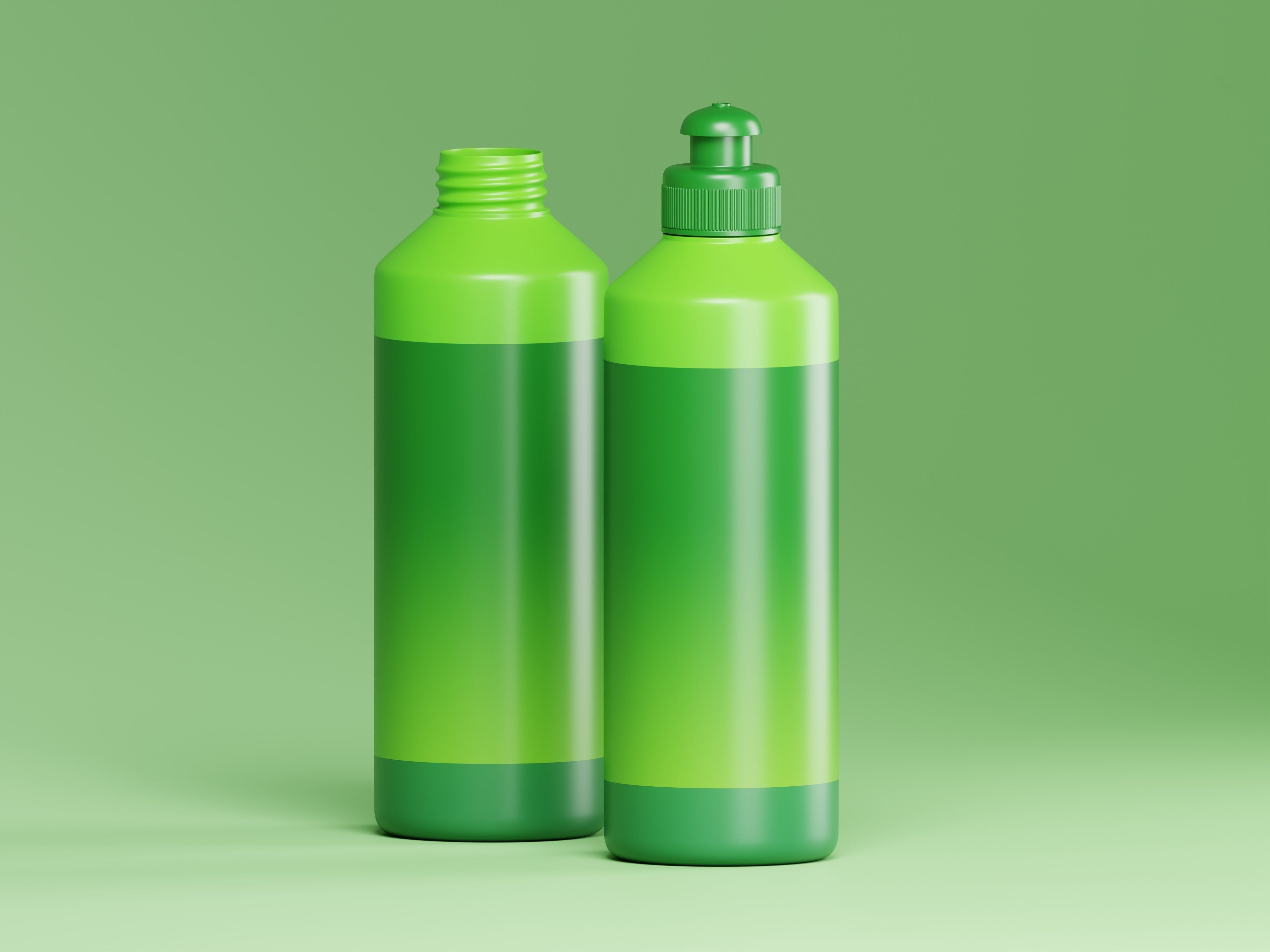 Green Chemical Detergent Plastic Bottle 3D Model Low-poly 3D model_5