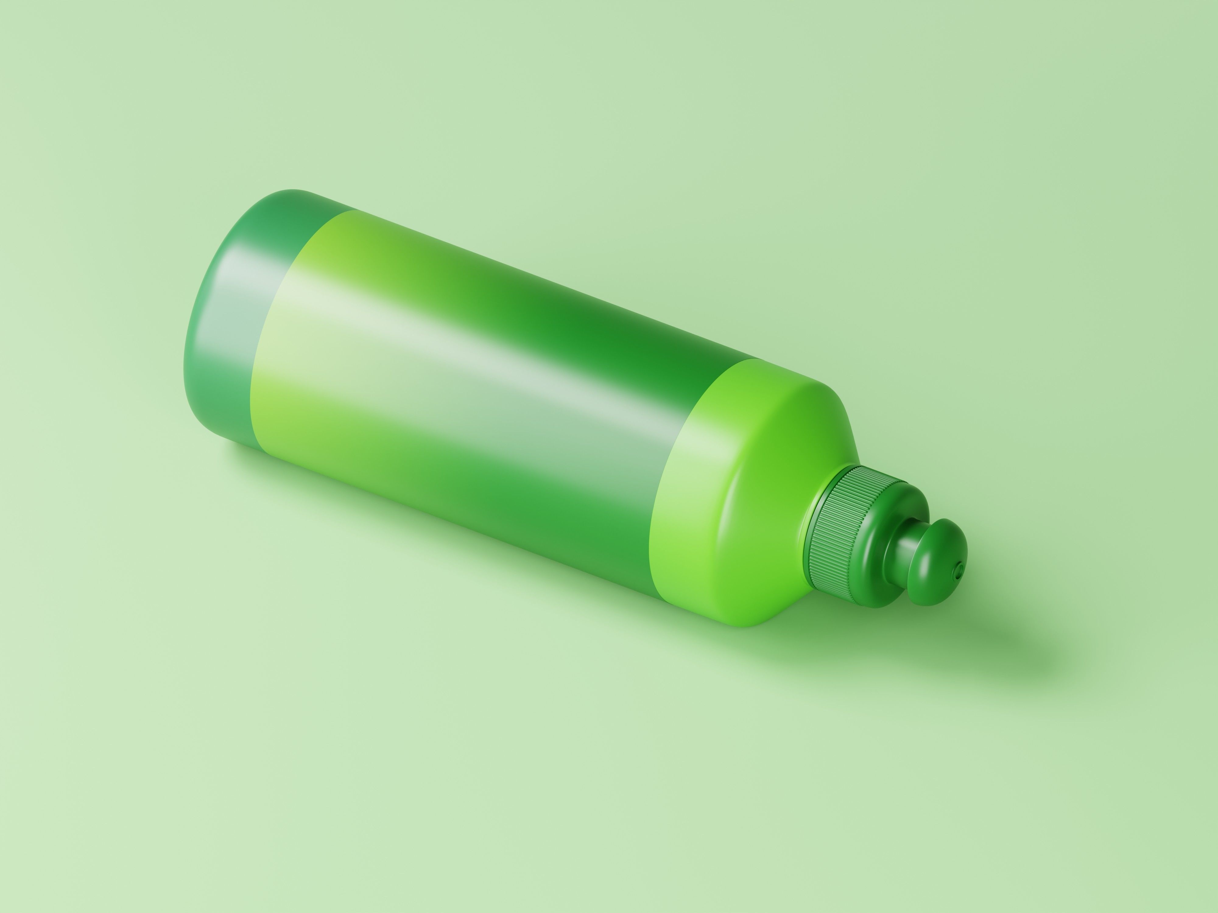 Green Chemical Detergent Plastic Bottle 3D Model Low-poly 3D model_9