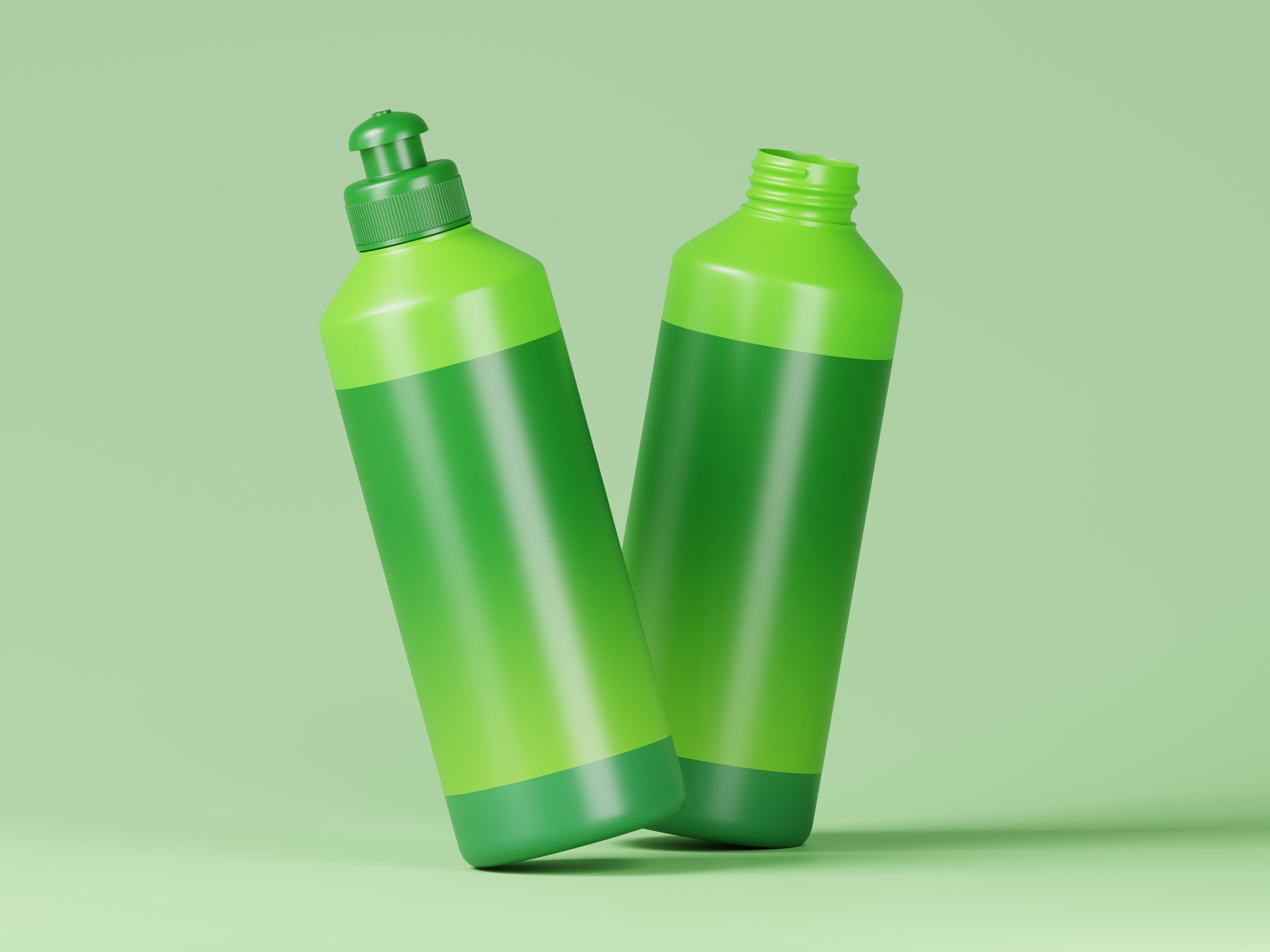 Green Chemical Detergent Plastic Bottle 3D Model Low-poly 3D model_8