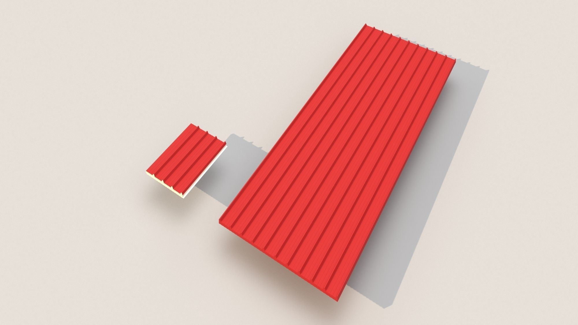 Polyurethane Sandwich Panel Free 3D model_2
