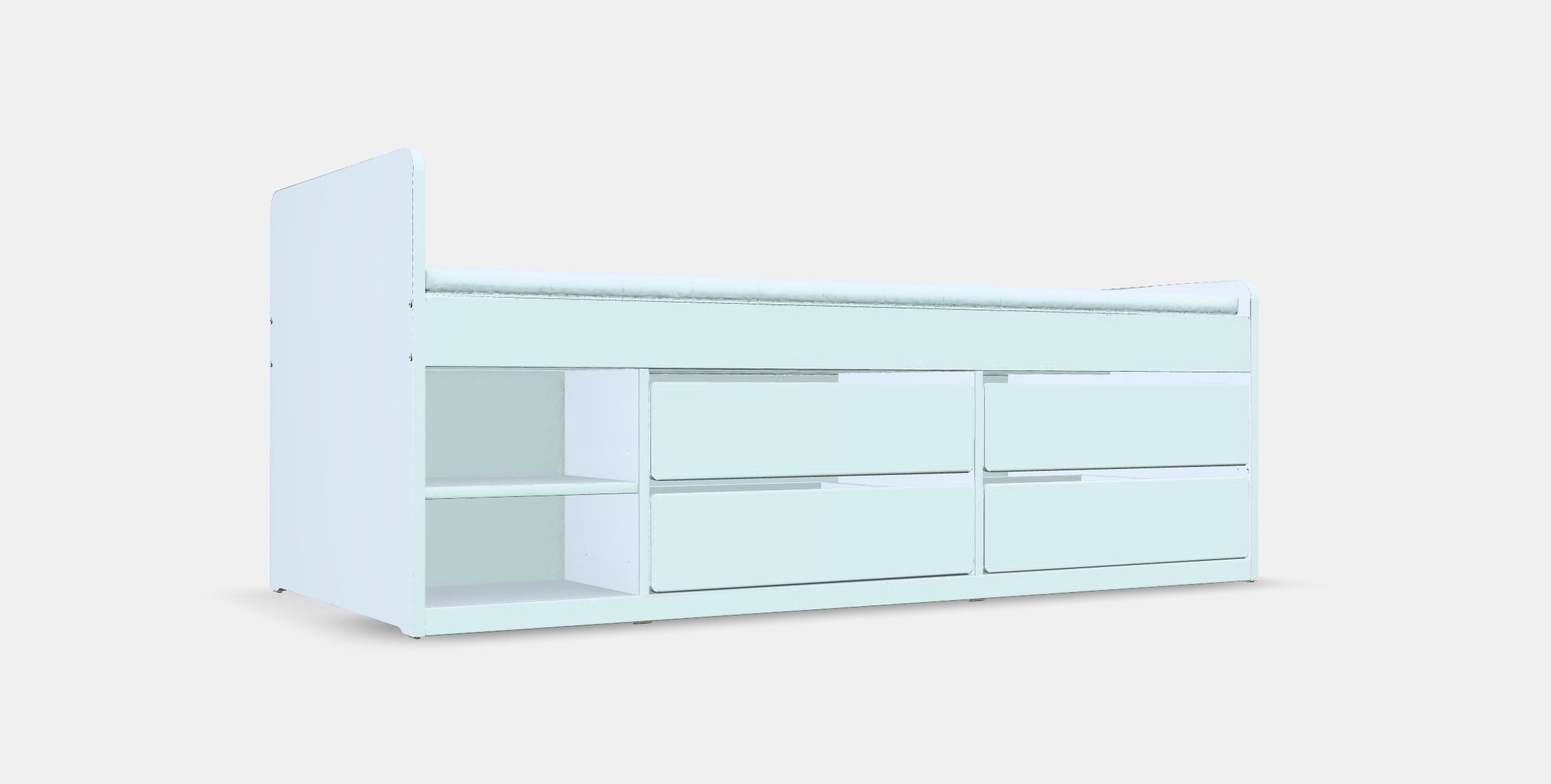 SLAKT Bed frame w storageslatted bedbase Low-poly 3D model_9
