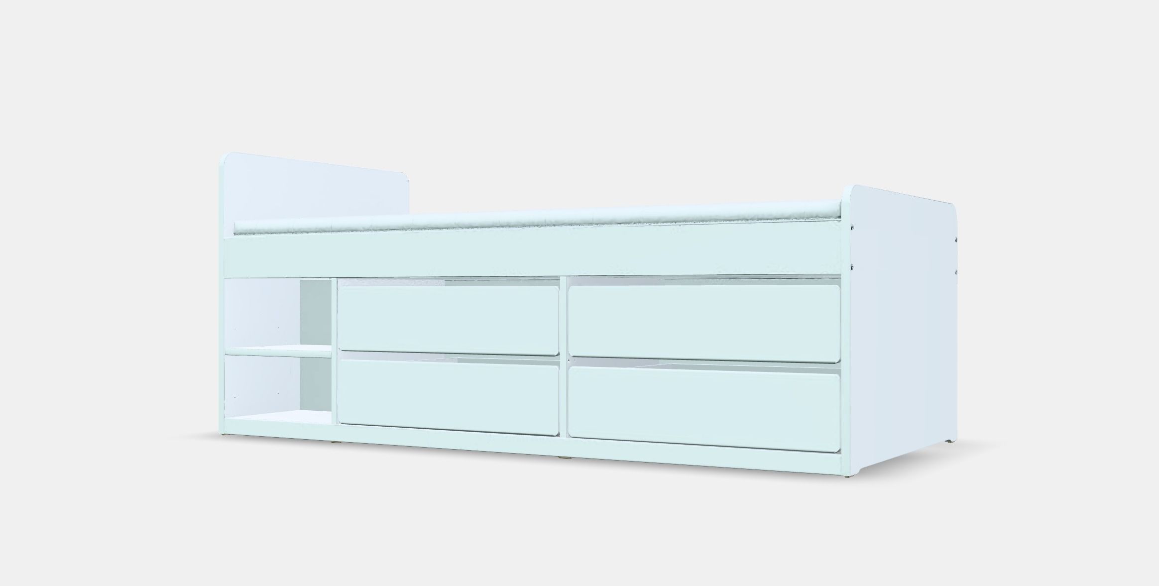 SLAKT Bed frame w storageslatted bedbase Low-poly 3D model_13