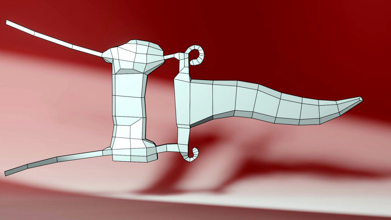 Medieval Golden Dagger Low-poly 3D model_2