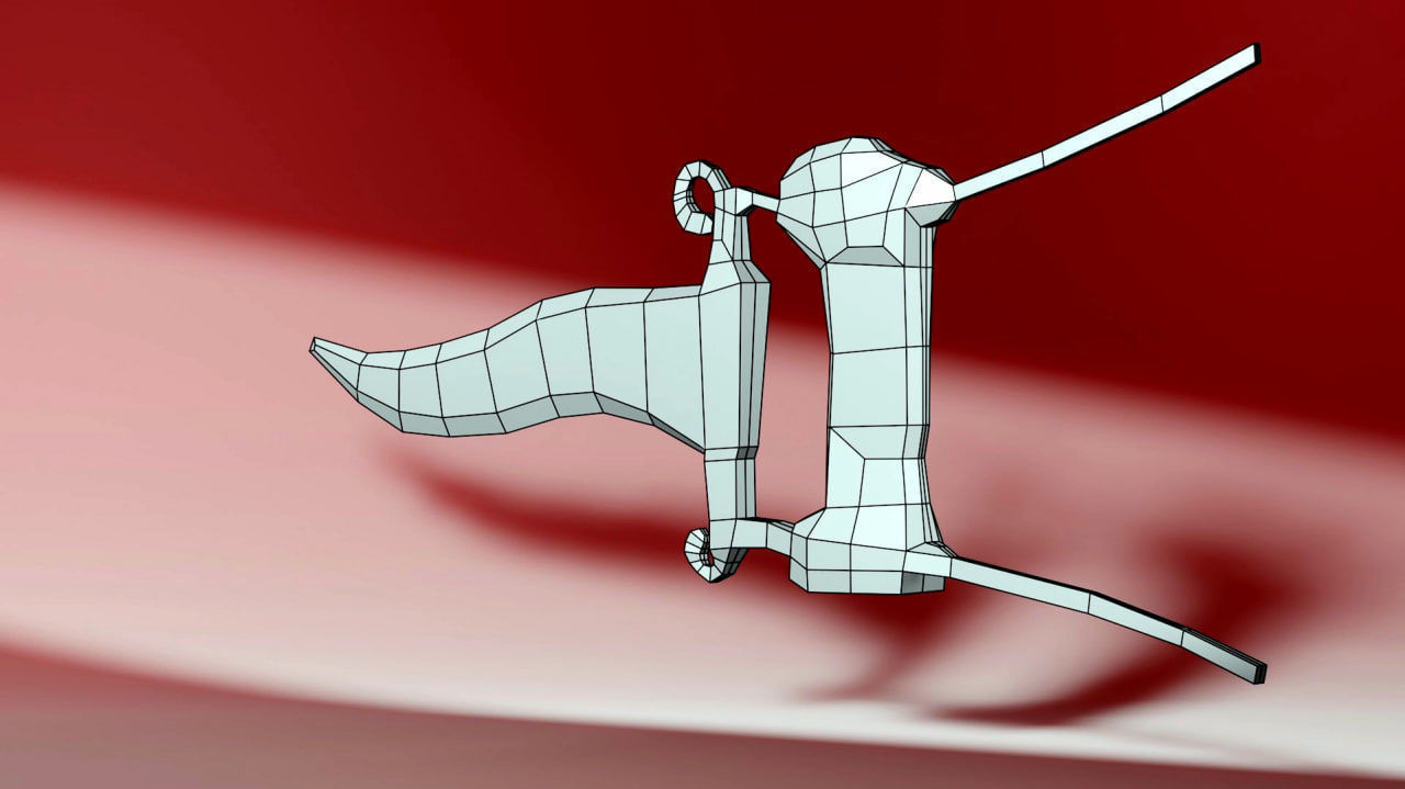 Medieval Golden Dagger Low-poly 3D model_1