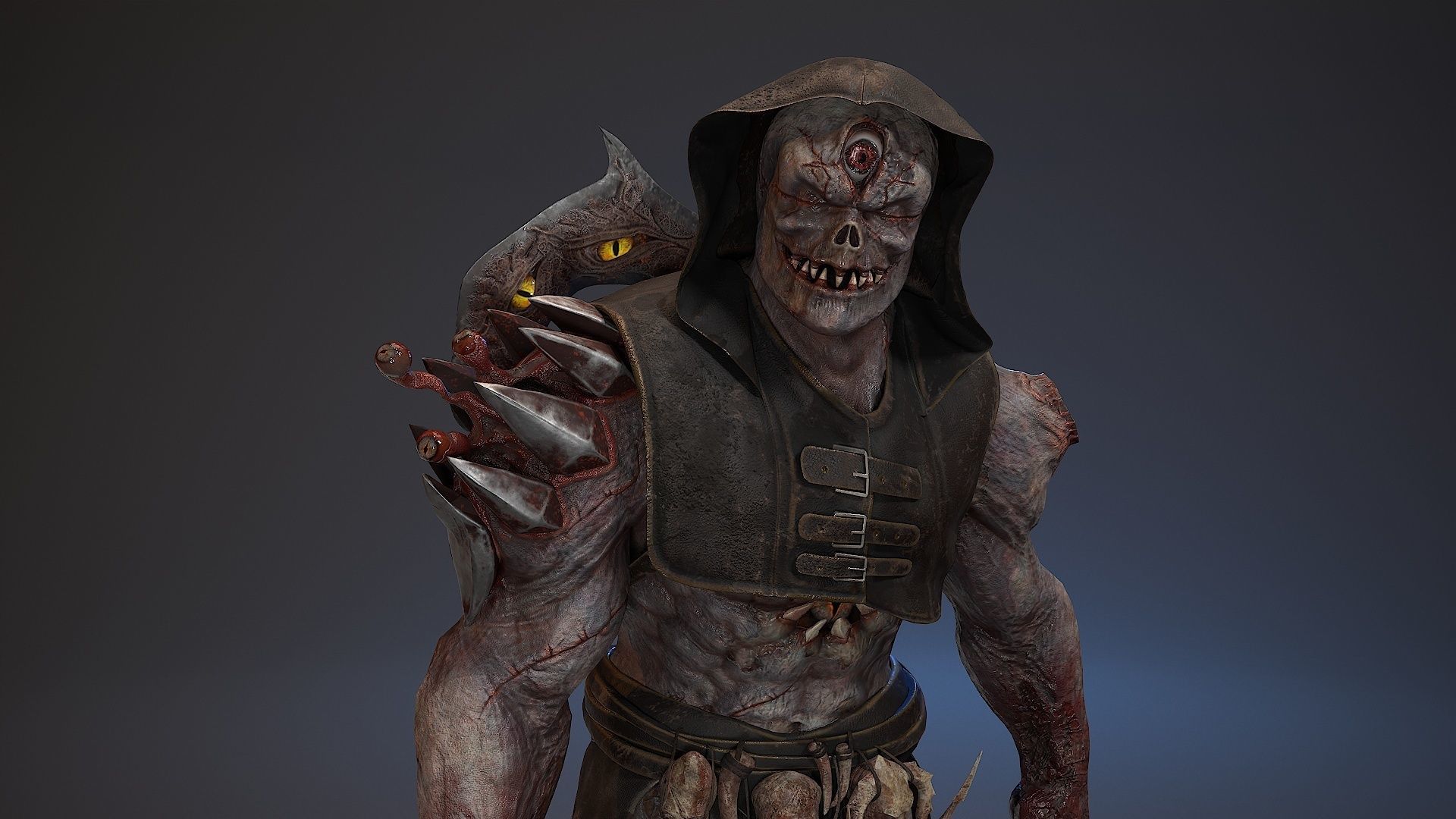 Mutant Monster 9 Low-poly 3D model_7