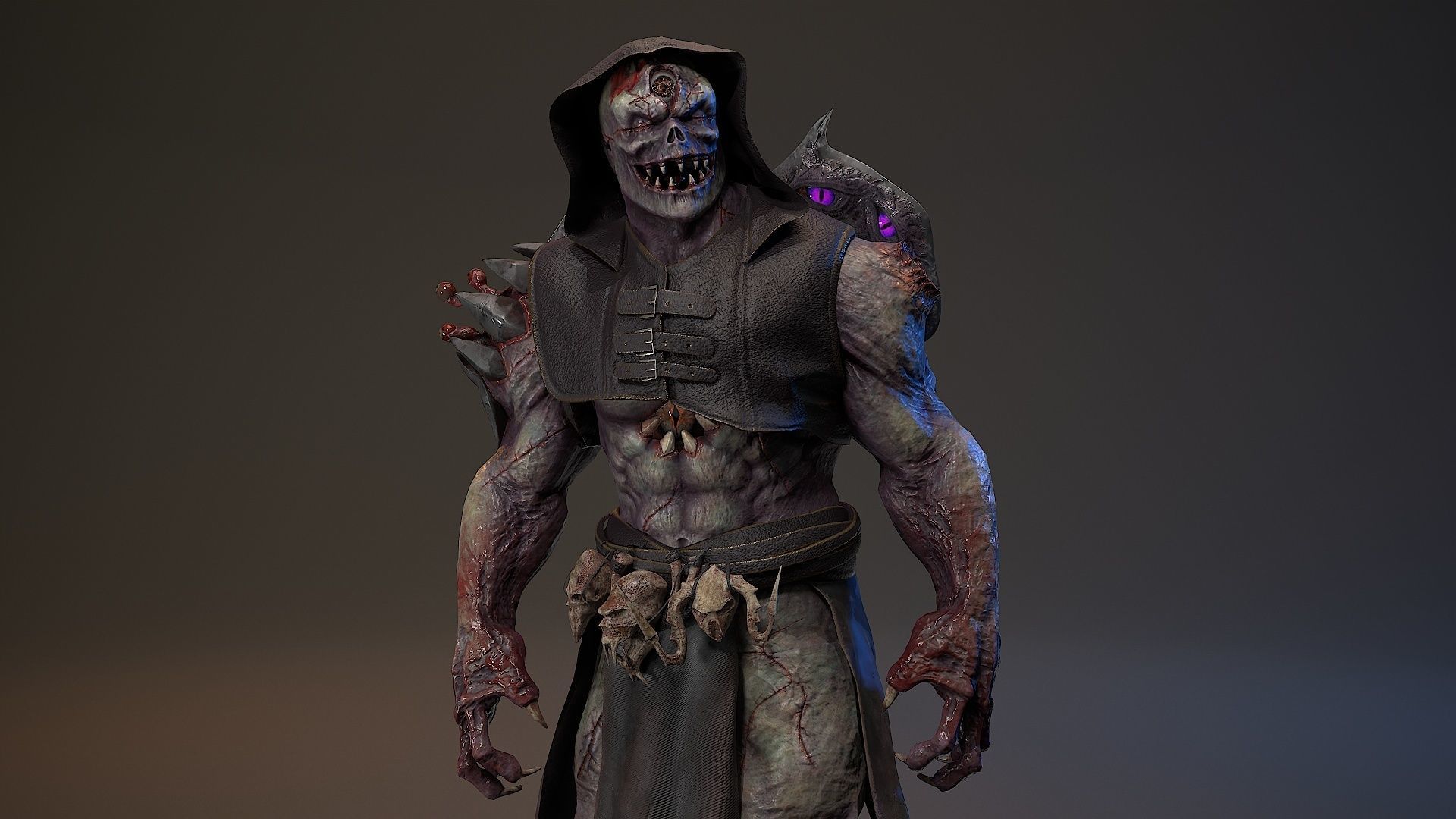 Mutant Monster 9 Low-poly 3D model_3