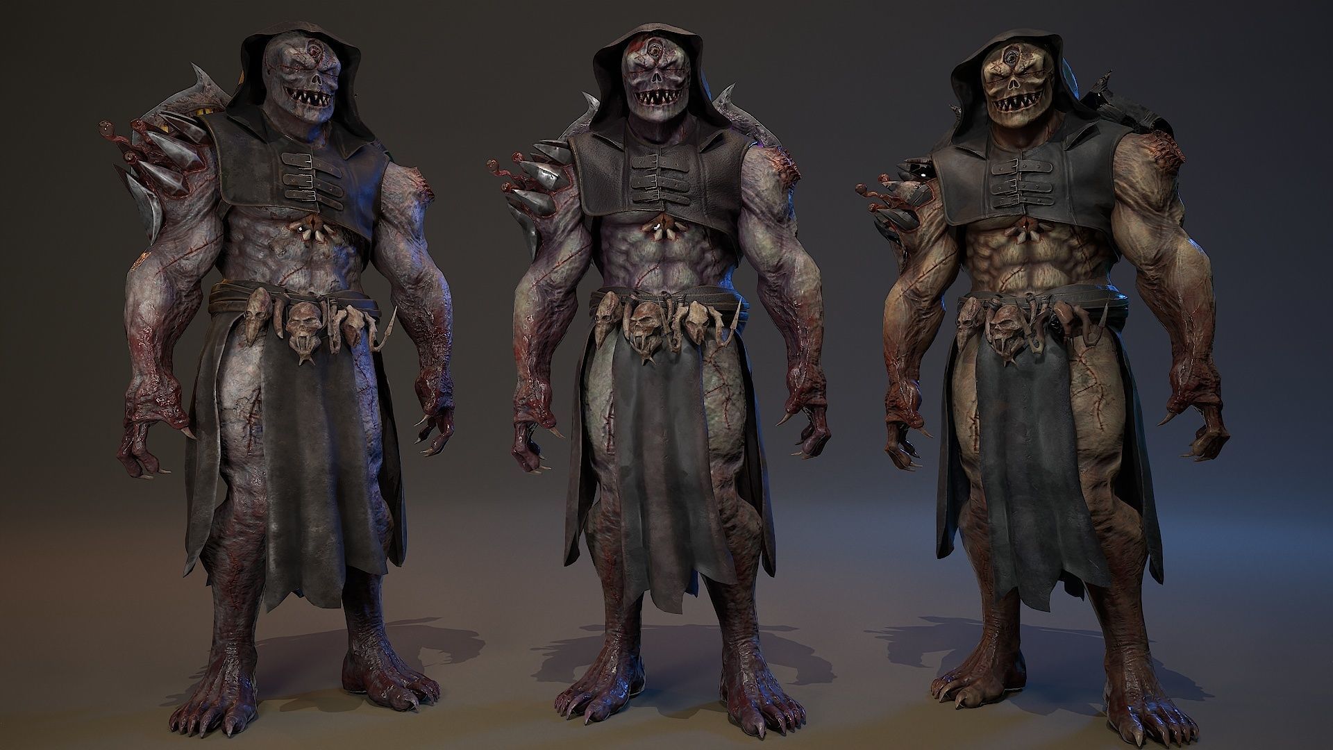 Mutant Monster 9 Low-poly 3D model_2