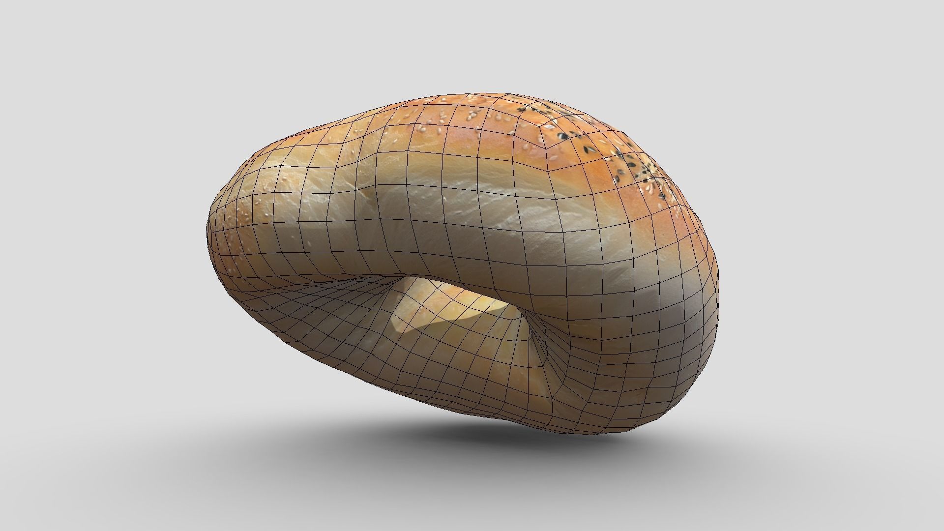Bagel Low-poly 3D model_8