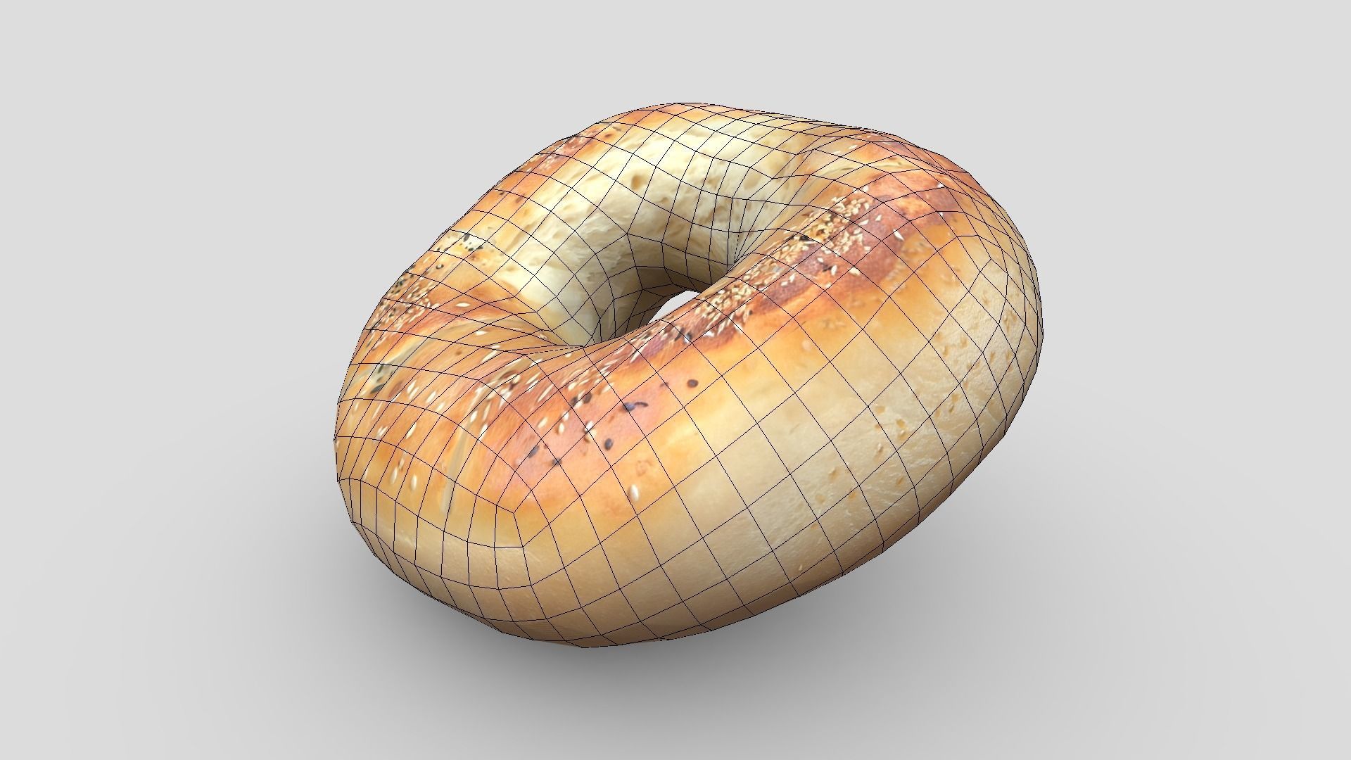 Bagel Low-poly 3D model_6