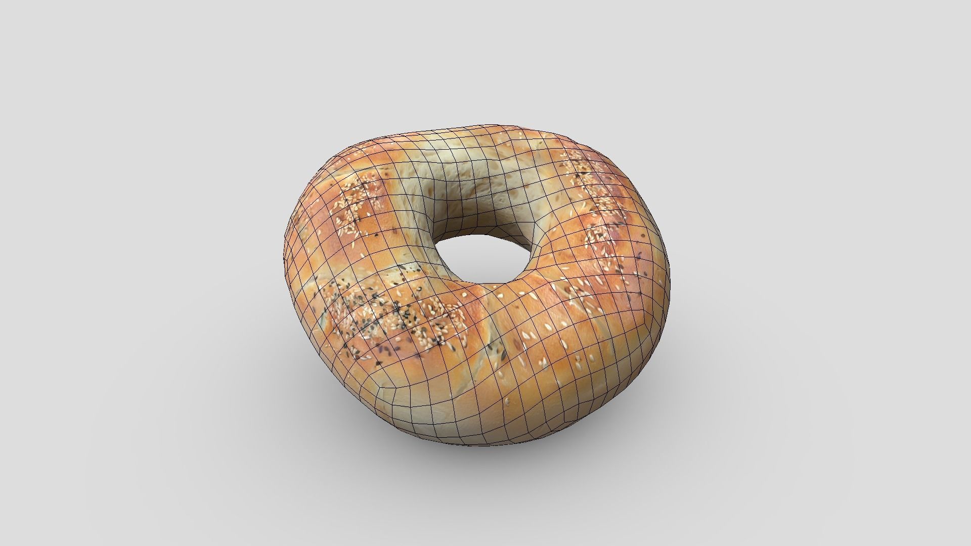 Bagel Low-poly 3D model_2
