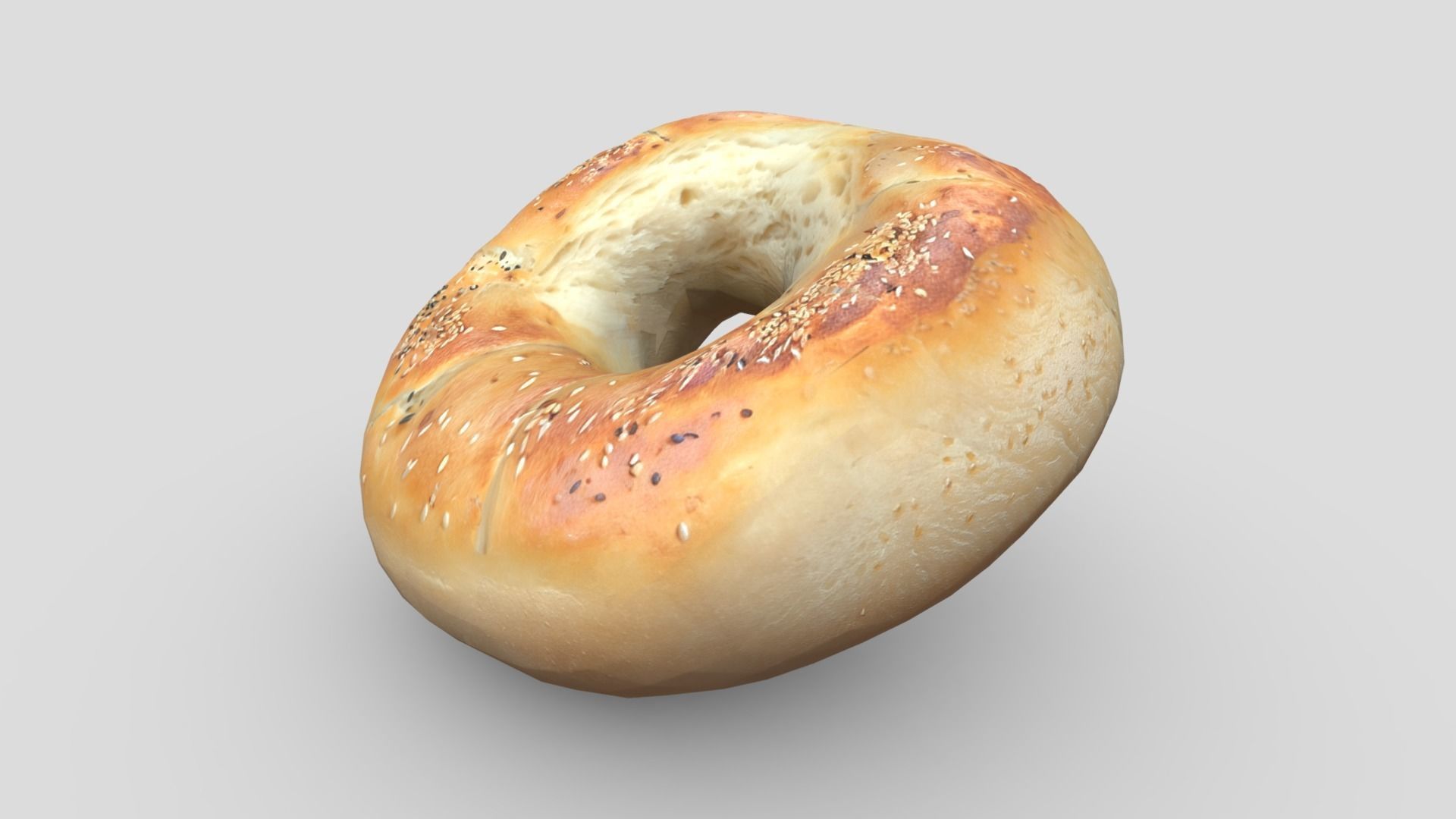 Bagel Low-poly 3D model_5