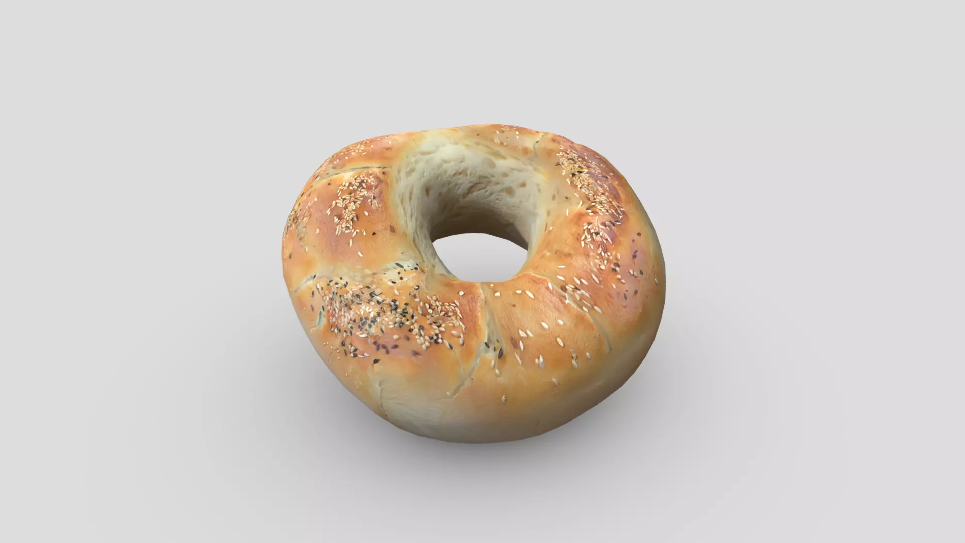 Bagel Low-poly 3D model_0