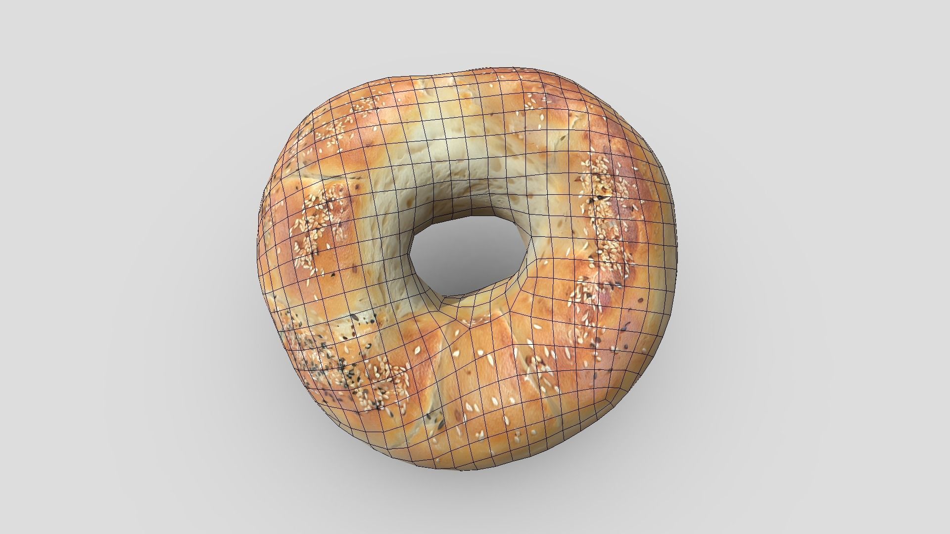 Bagel Low-poly 3D model_4