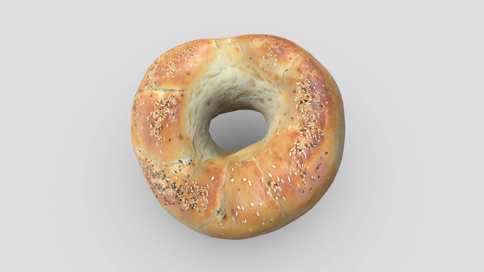 Bagel Low-poly 3D model_3