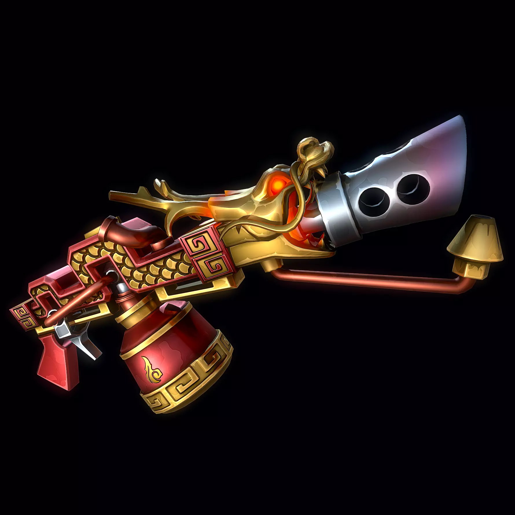 Stylized Dragon Flamethrower Low-poly 3D model
