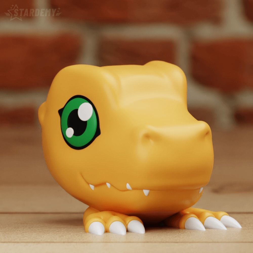 AGUMON DECOR PLANTER PEN HOLDER DIGIMON 3D print model_9