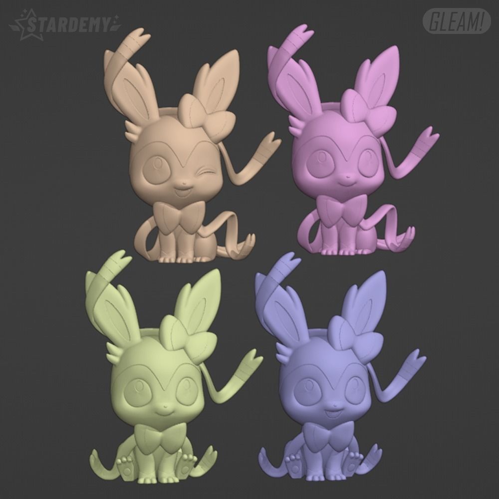 SYLVEON CHIBI 4 MODELS FANART POKEMON EEVEELUTION 3D model 3D printable ...
