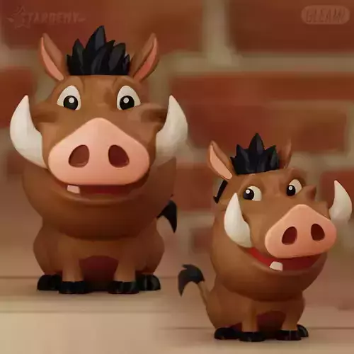 PUMBA CHIBI 2 MODELS LION KING FANART 3D print model