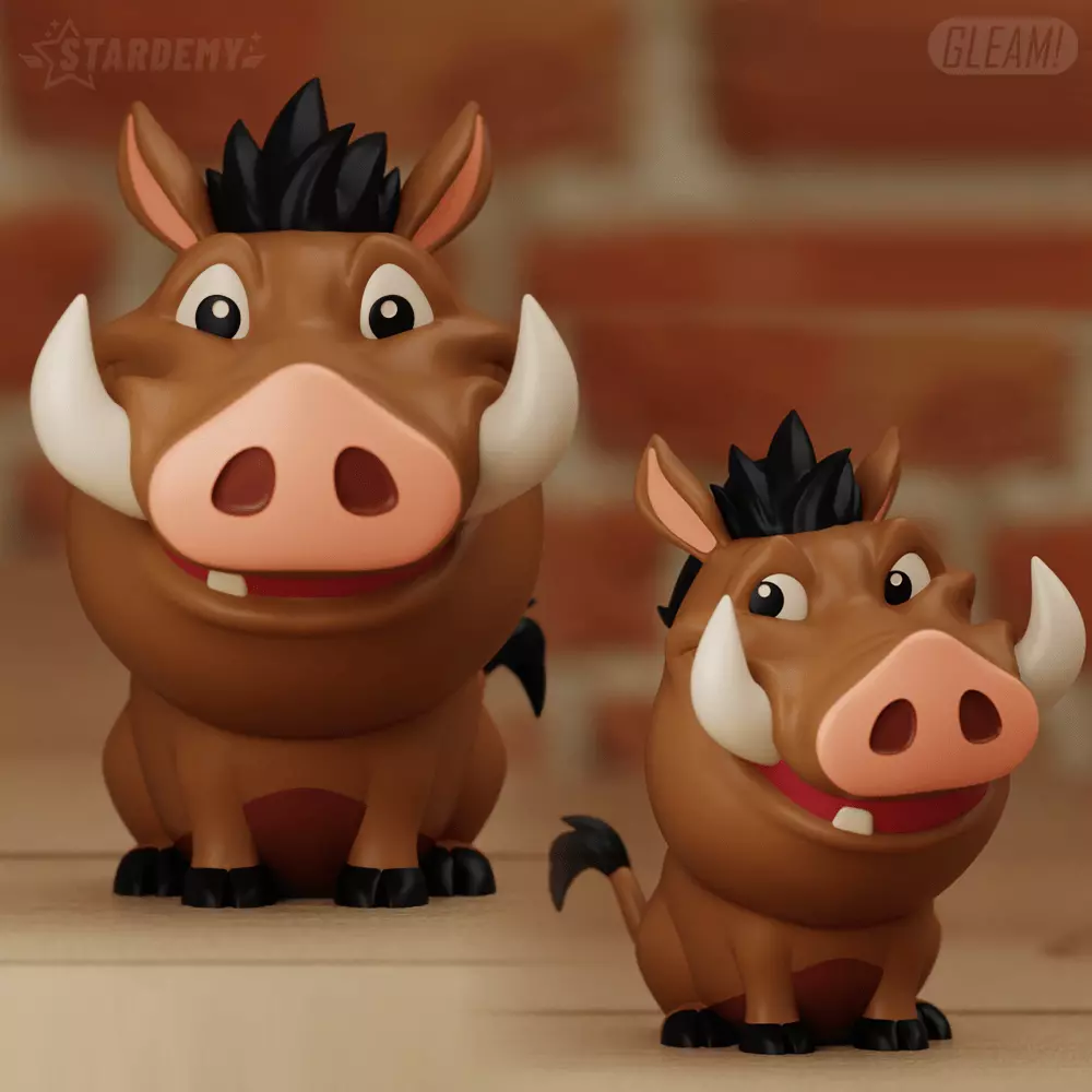 PUMBA CHIBI 2 MODELS LION KING FANART 3D print model_0