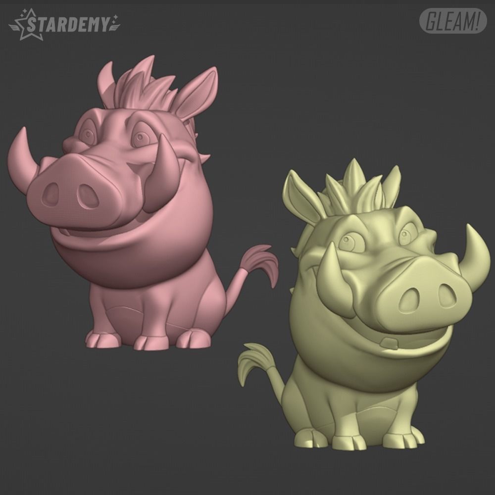 PUMBA CHIBI 2 MODELS LION KING FANART 3D print model_1