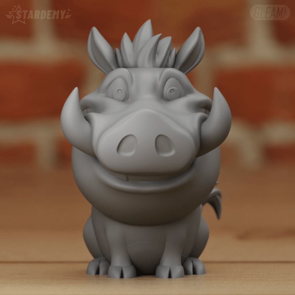 PUMBA CHIBI 2 MODELS LION KING FANART 3D print model_8