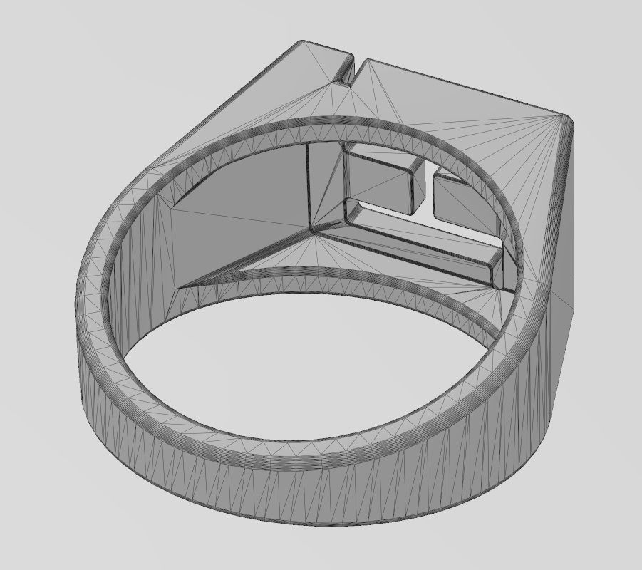 F Fendi reactangular signet ring Us sizes 6to11 3D print model_16