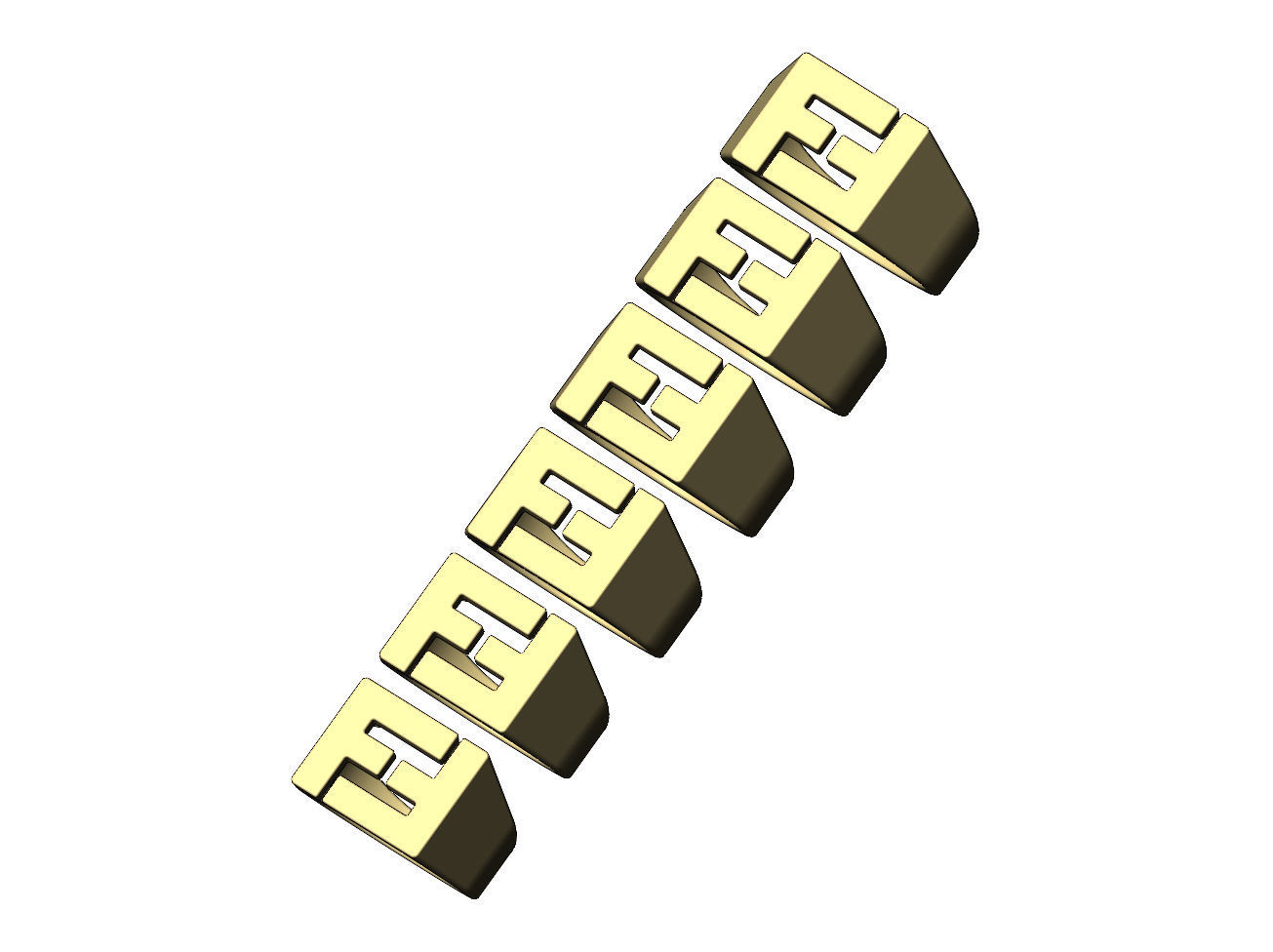 F Fendi reactangular signet ring Us sizes 6to11 3D print model_5