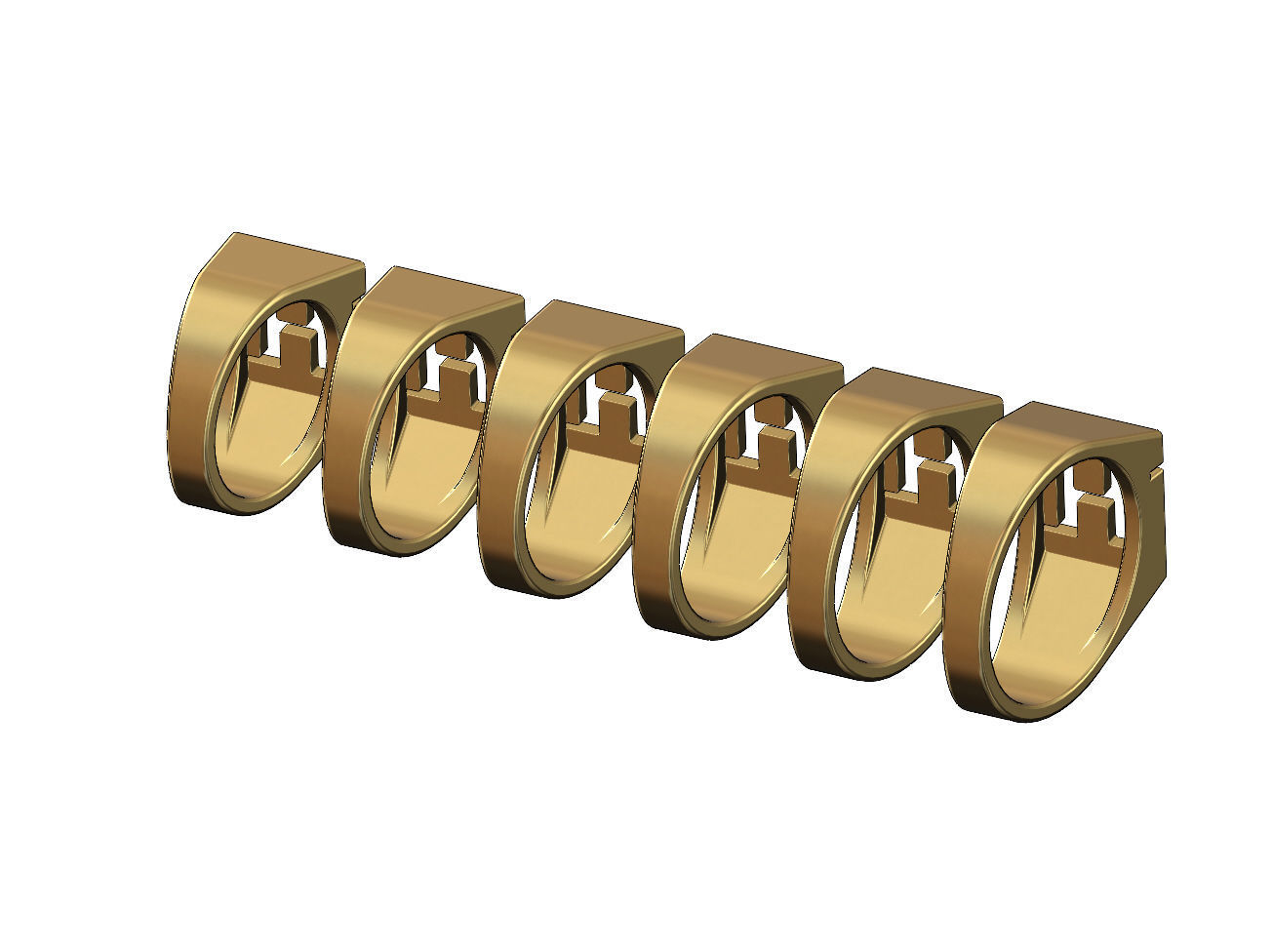 F Fendi reactangular signet ring Us sizes 6to11 3D print model_4